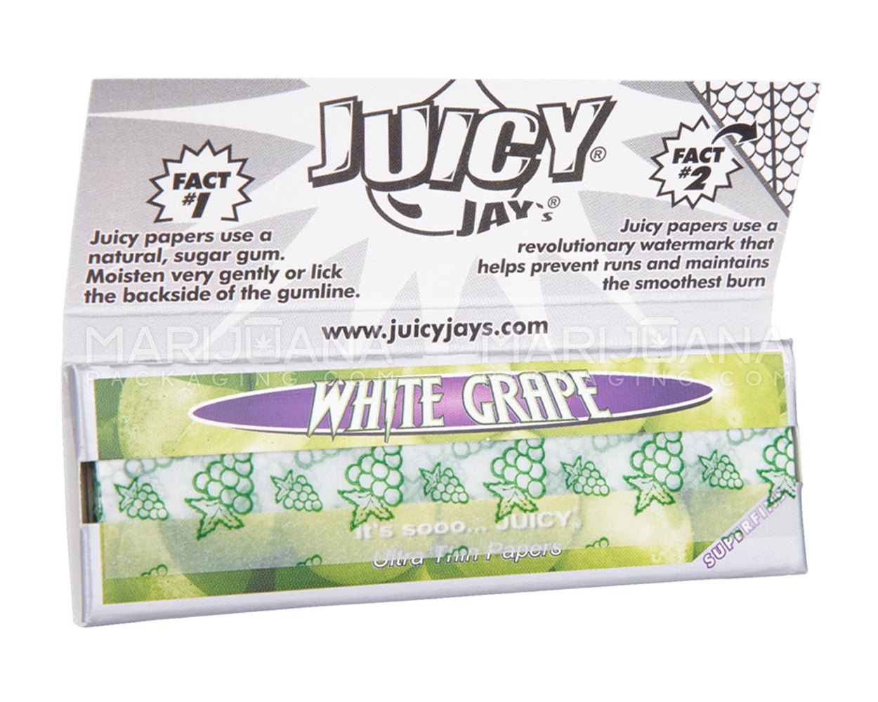 JUICY JAY'S | 'Retail Display' 1 1/4 Size Hemp Rolling Papers | 76mm - White Grape - 24 Count - 4