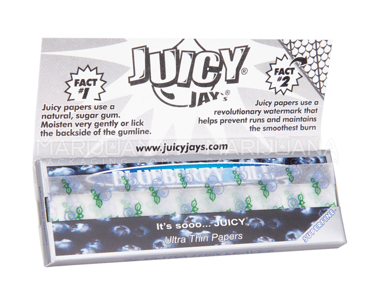 JUICY JAY'S | 'Retail Display' 1 1/4 Size Hemp Rolling Papers | 76mm - Blueberry - 24 Count - 4