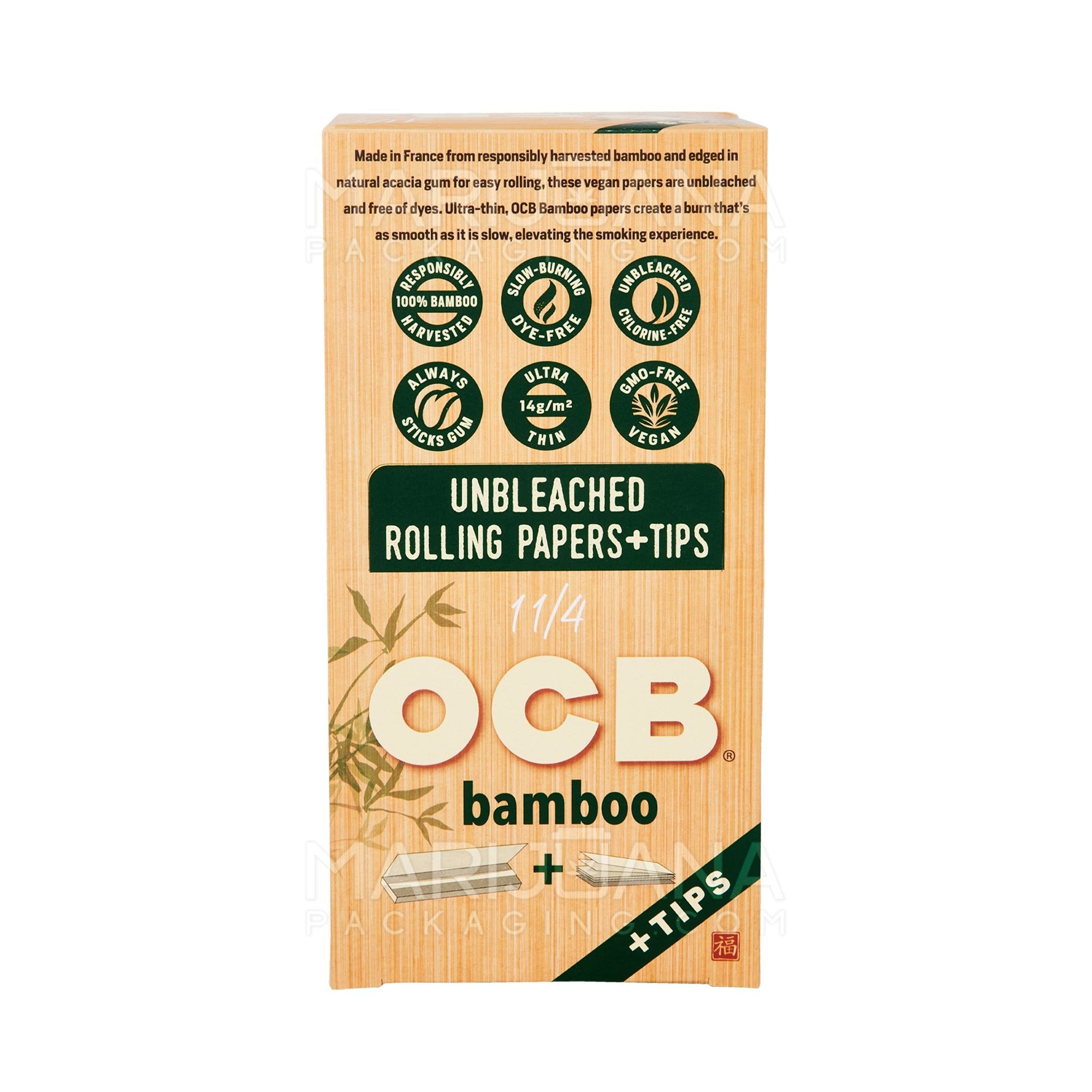 OCB | 'Retail Display' 1 1/4 Size Rolling Papers + Filter Tips | 76mm - Bamboo - 24 Count - 2
