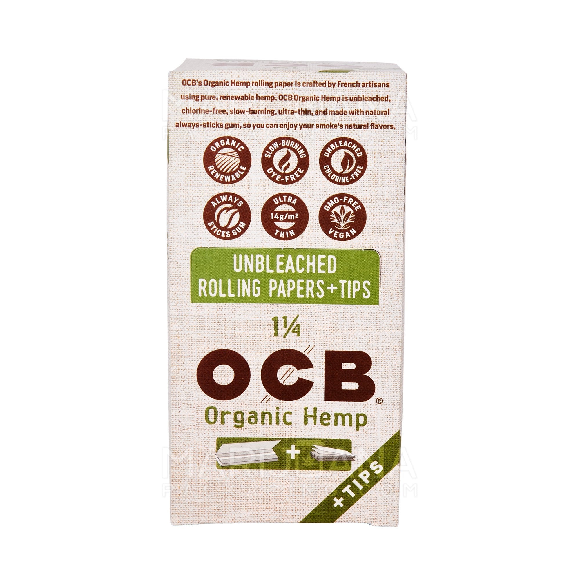 OCB | 'Retail Display' 1 1/4 Size Rolling Papers + Filter Tips | 76mm - Organic Hemp - 24 Count - 2