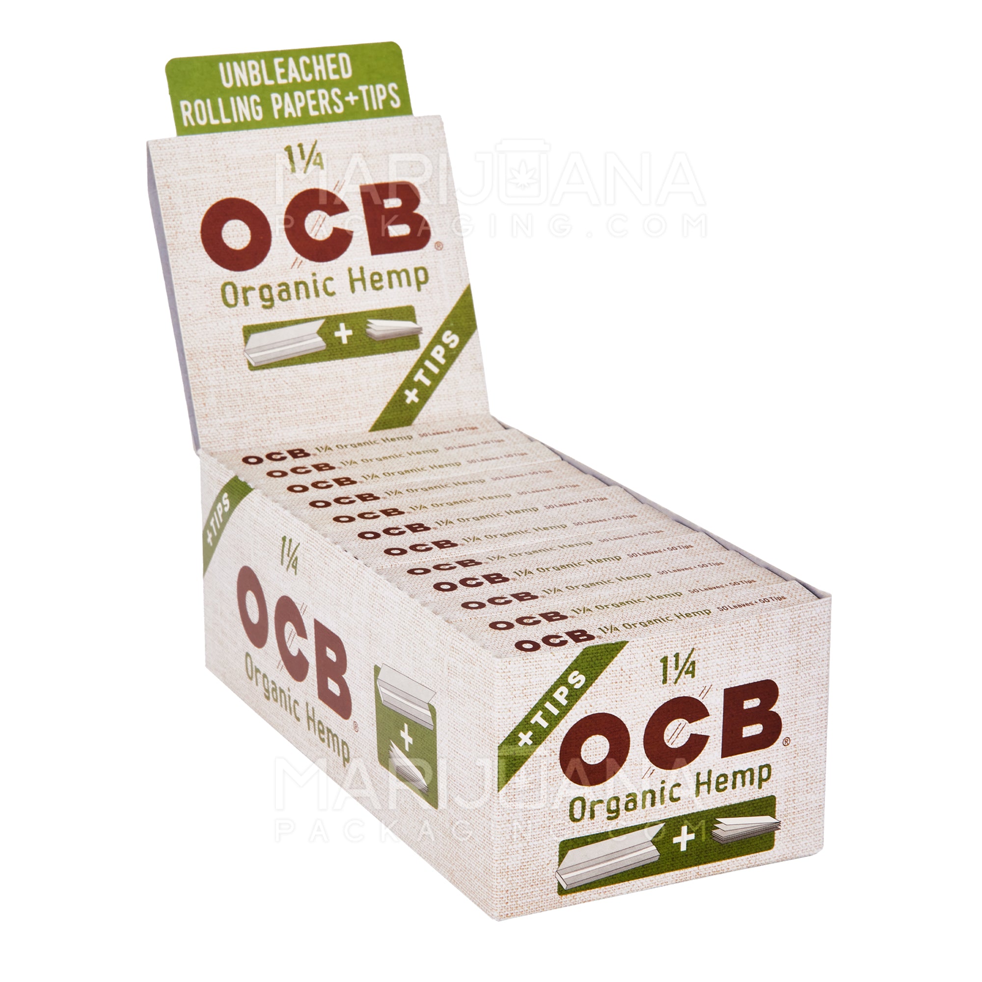 OCB | 'Retail Display' 1 1/4 Size Rolling Papers + Filter Tips | 76mm - Organic Hemp - 24 Count - 1