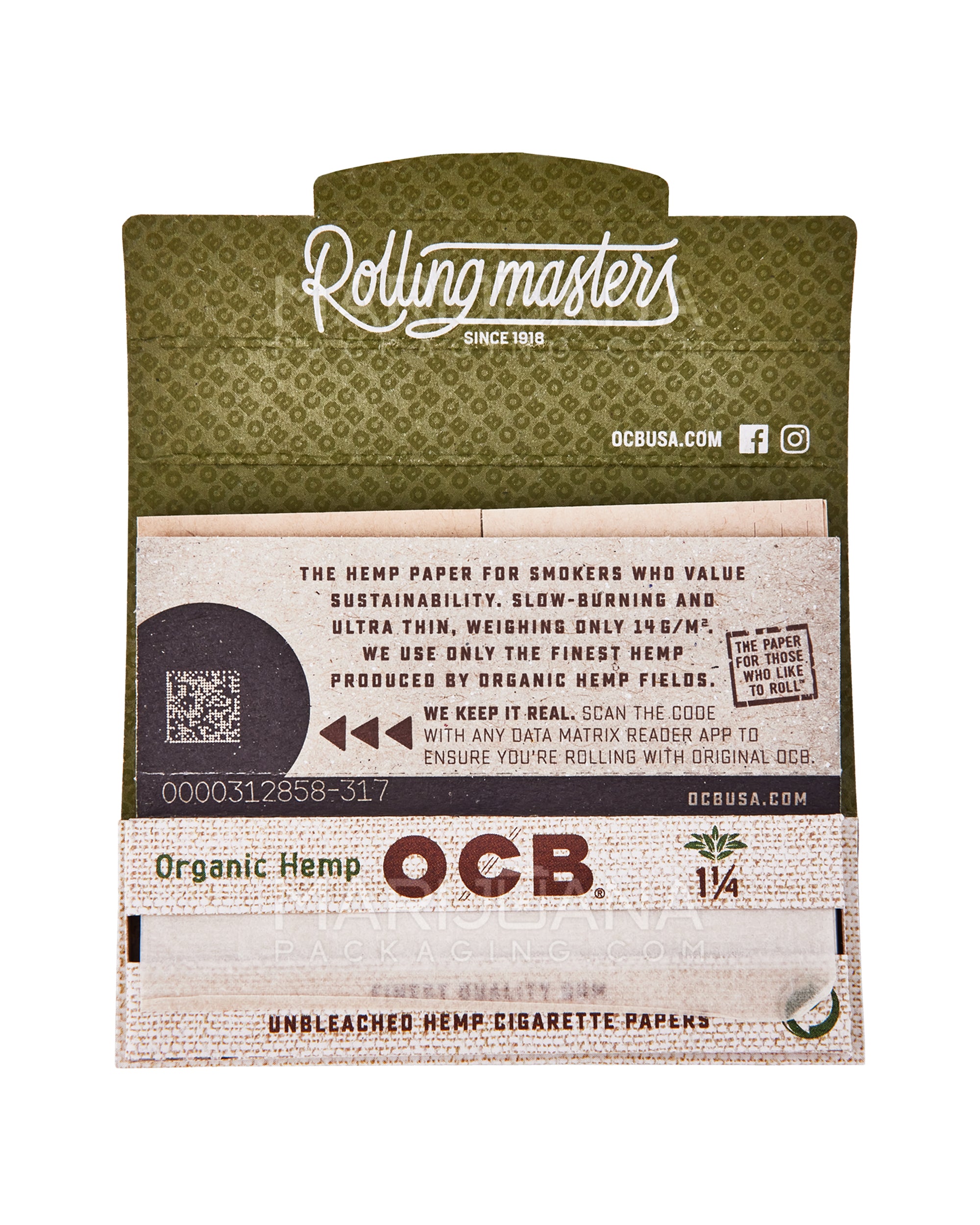 OCB | 'Retail Display' 1 1/4 Size Rolling Papers + Filter Tips | 76mm - Organic Hemp - 24 Count - 5