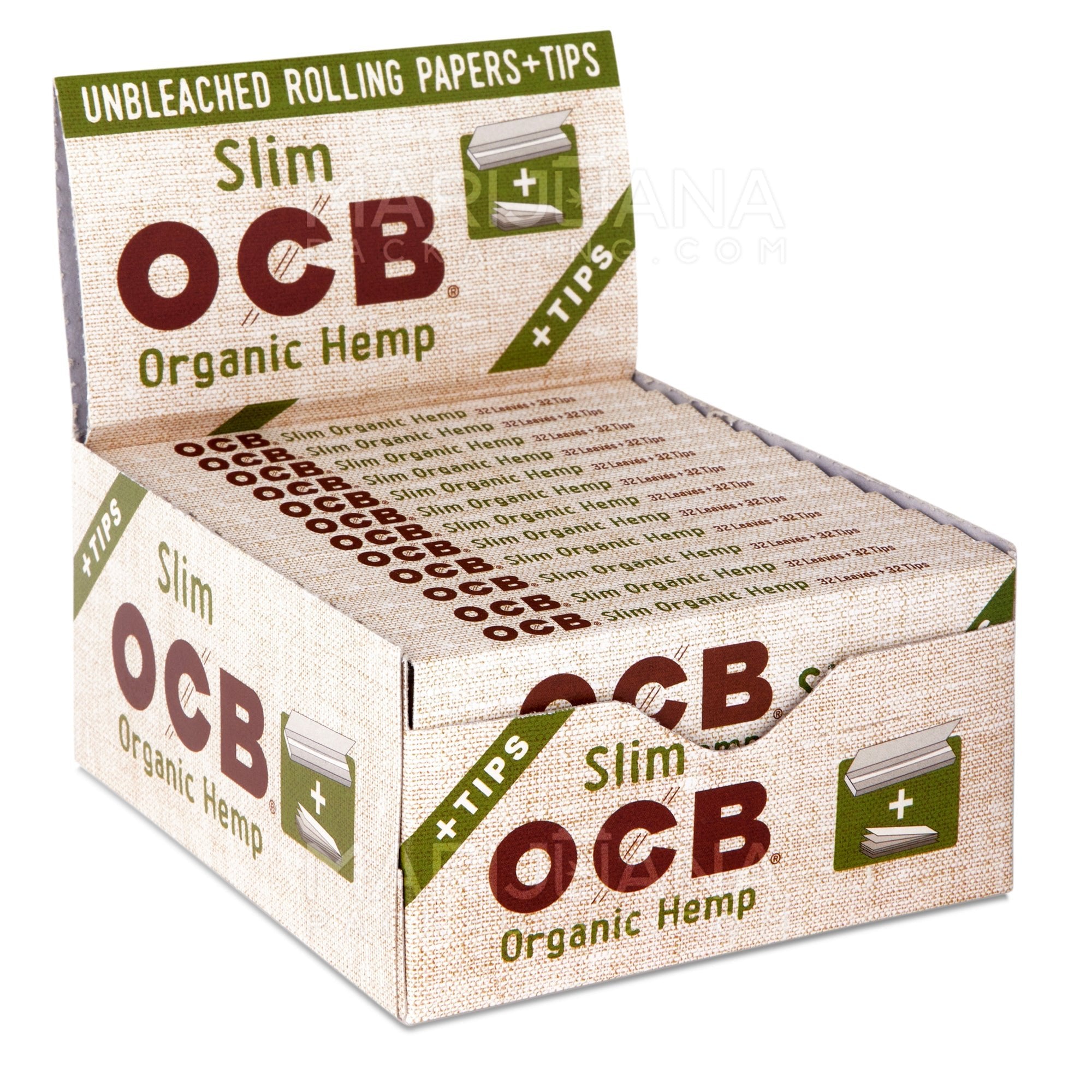 OCB | 'Retail Display' Slim Rolling Papers | 109mm - Organic Hemp - 24 Count - 1