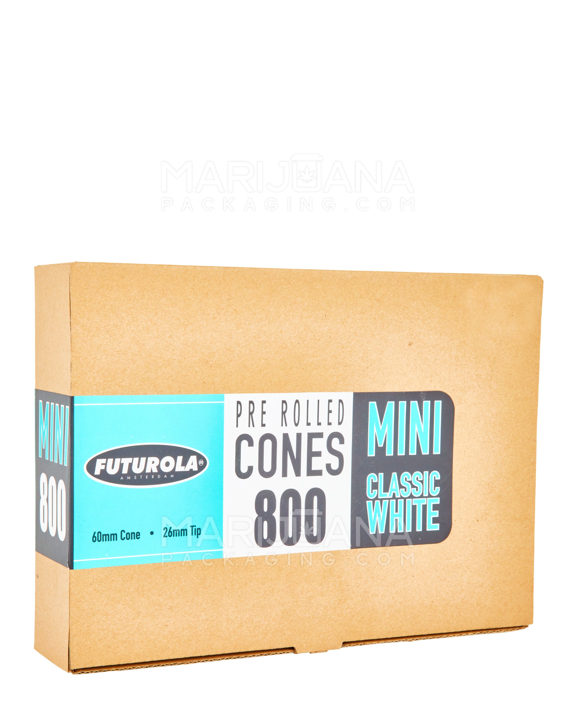 FUTUROLA | Mini Size Pre-Rolled Cones | 60mm - Classic White Paper - 800 Count - 1