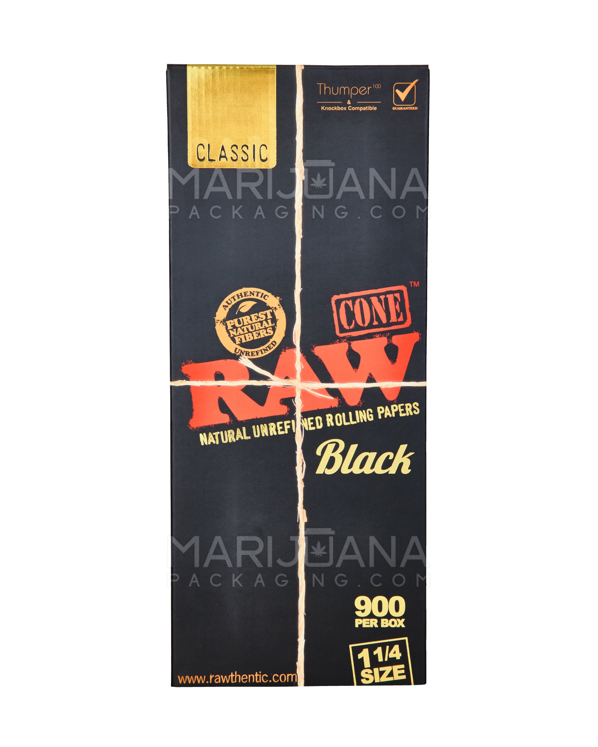 RAW | Black Classic 1 1/4 Size Pre-Rolled Cones | 84mm - Unbleached Paper - 900 Count - 4