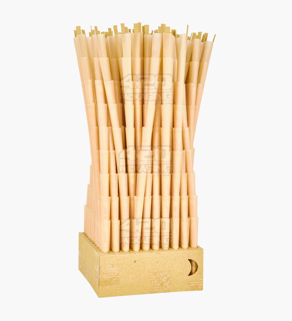 RAW Black Classic 1 1/4 Size 84mm Pre Rolled Unbleached Paper Cones 900/Box - 2