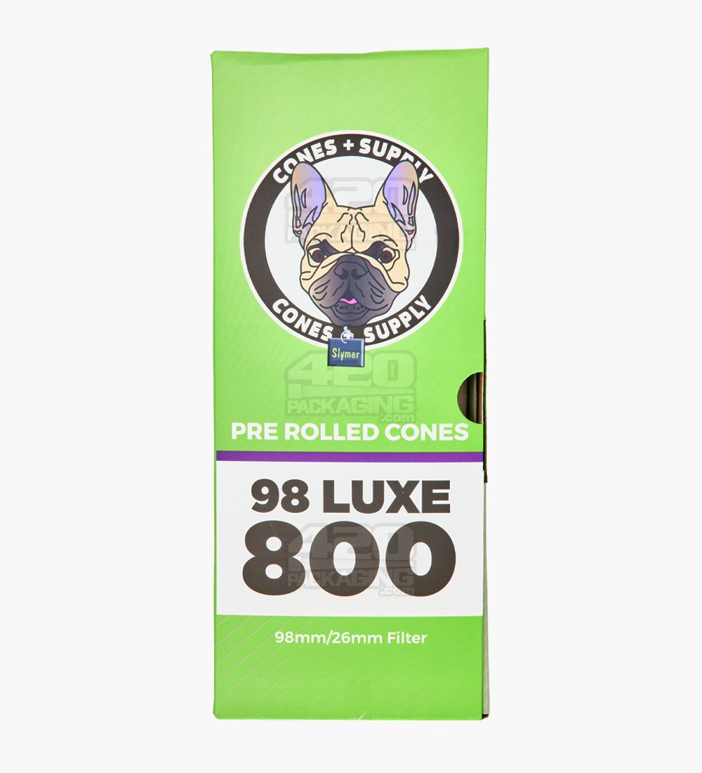 Cones + Supply 98mm Luxe Sized Pre Rolled Hemp Paper Cones 800/Box - 5