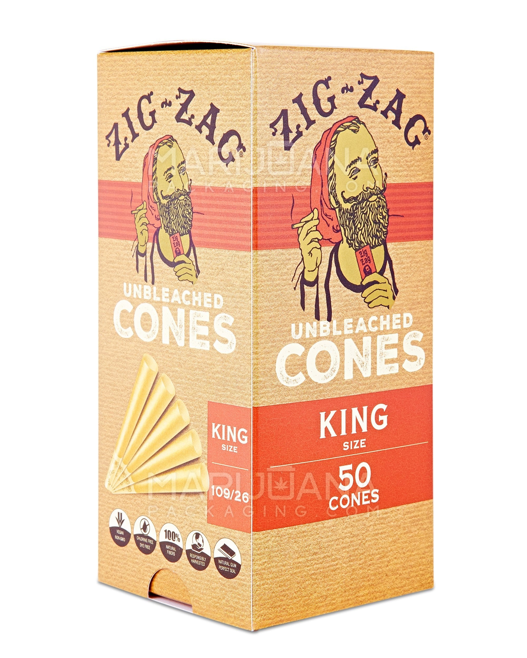 ZIG ZAG | King Size Pre-Rolled Cones | 109mm - Unbleached Paper - 50 Count - 1