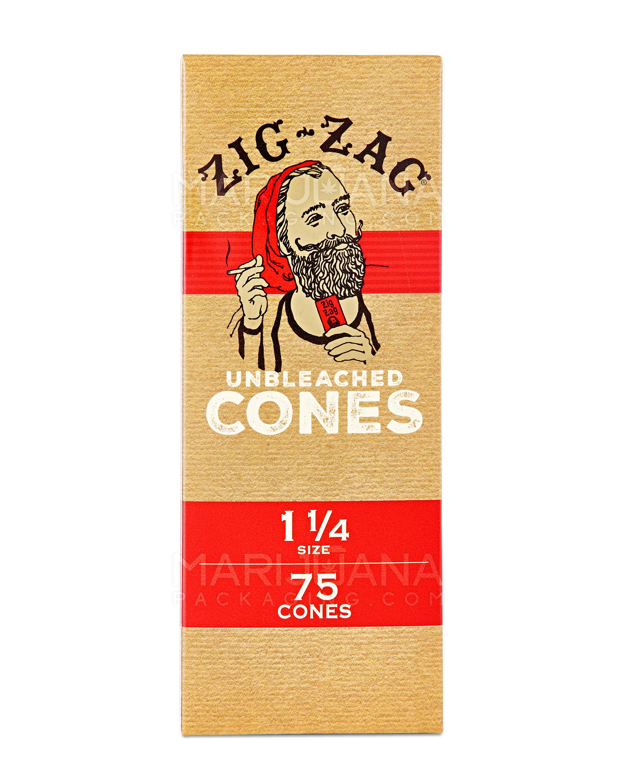 ZIG ZAG | 1 1/4 Size Pre-Rolled Cones | 84mm - Unbleached Paper - 75 Count - 4