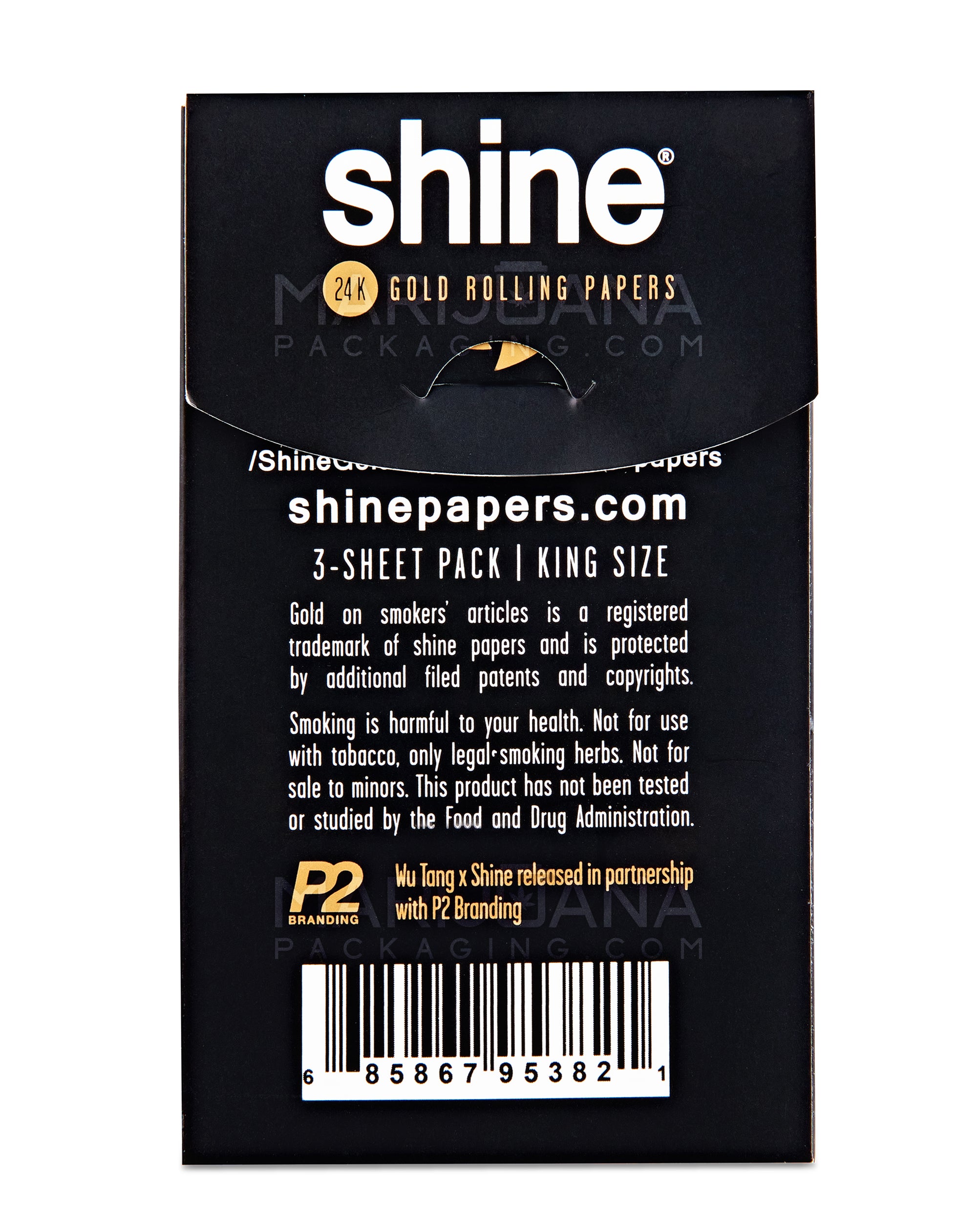 SHINE | Wu-Tang 24K Gold King Size Rolling Papers | 100mm - Edible Gold - 3 Count - 2