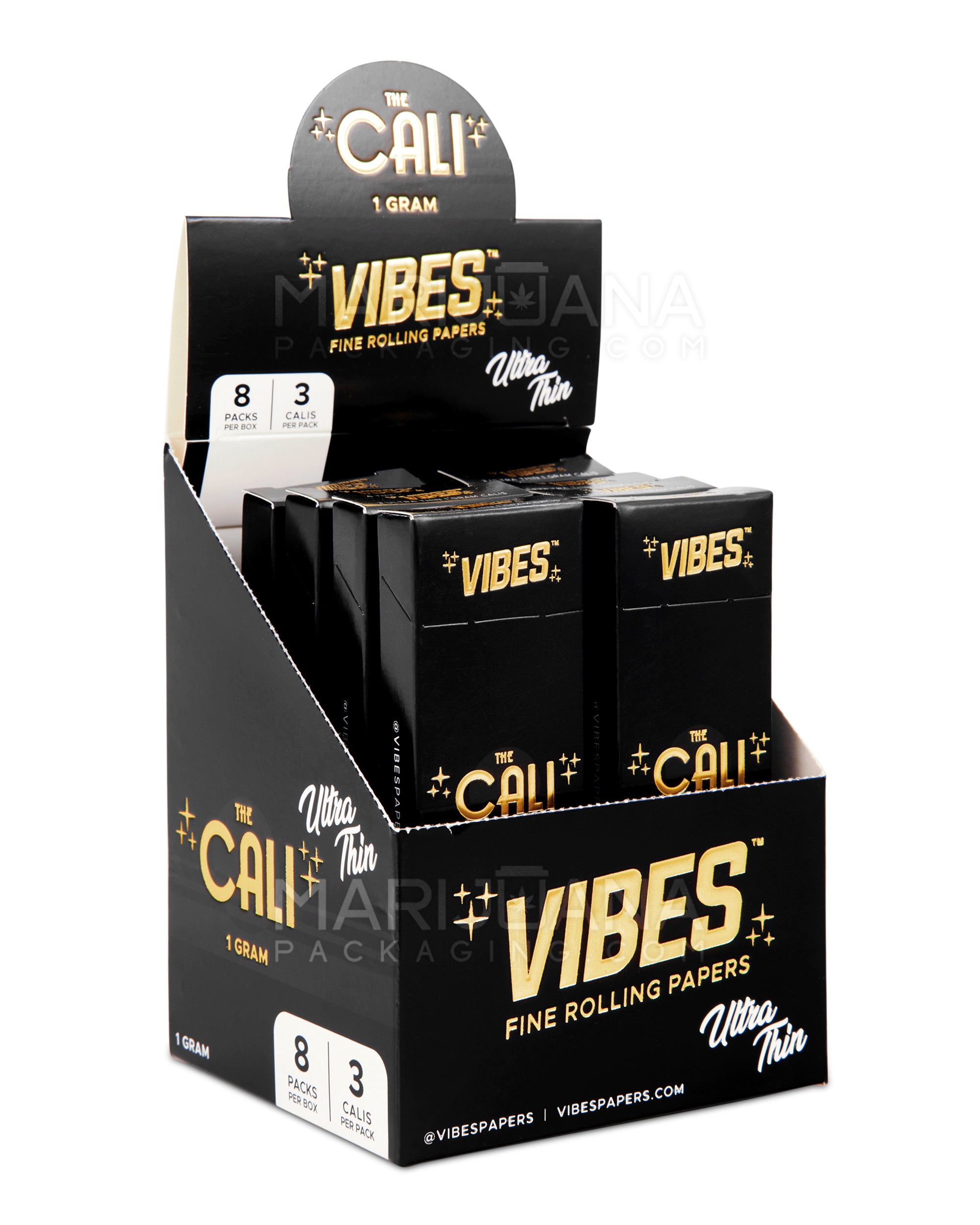 VIBES | 'Retail Display' The Cali 1 Gram Pre-Rolled Cones | 110mm - Ultra Thin Paper - 24 Count - 1