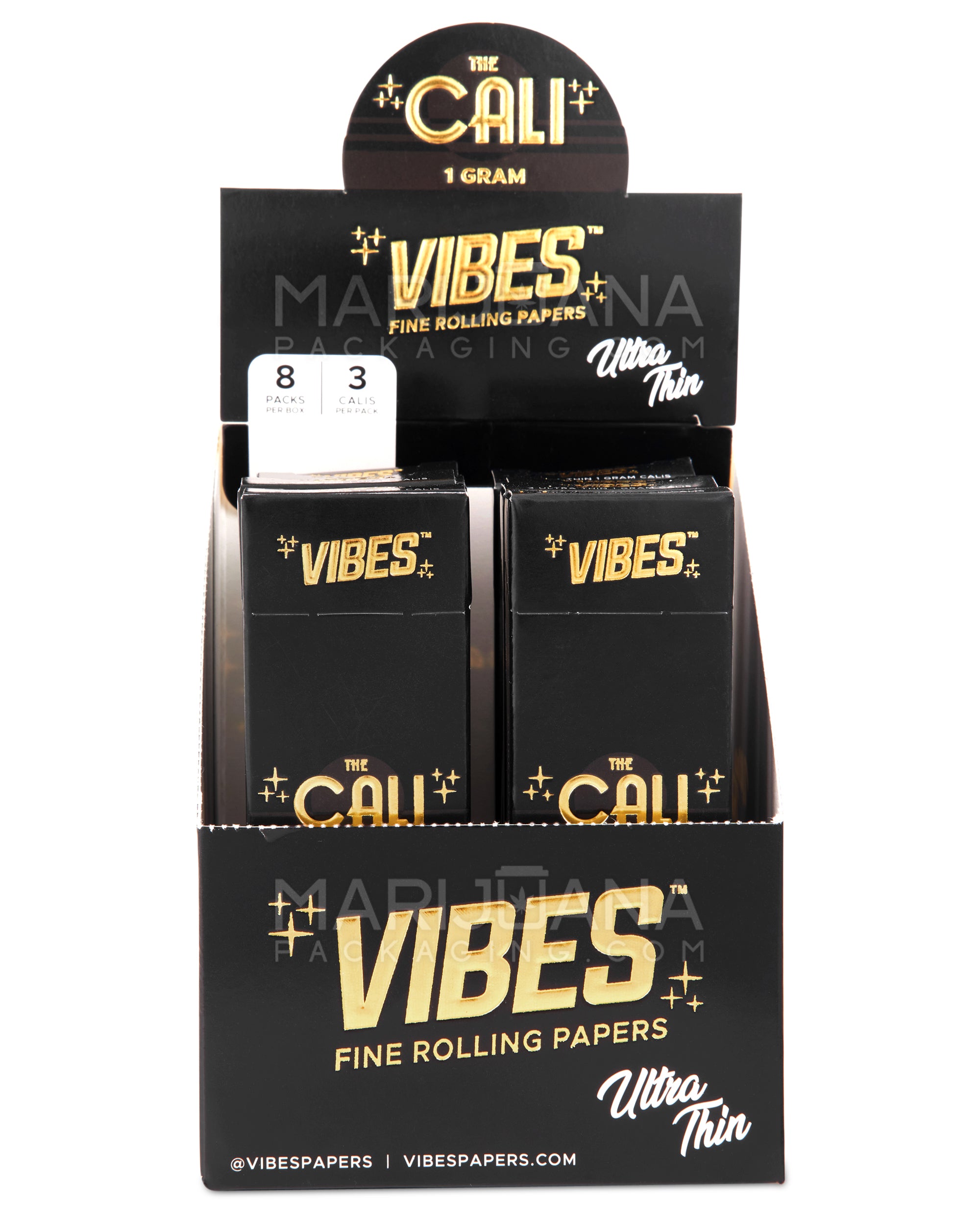 VIBES | 'Retail Display' The Cali 1 Gram Pre-Rolled Cones | 110mm - Ultra Thin Paper - 24 Count - 2