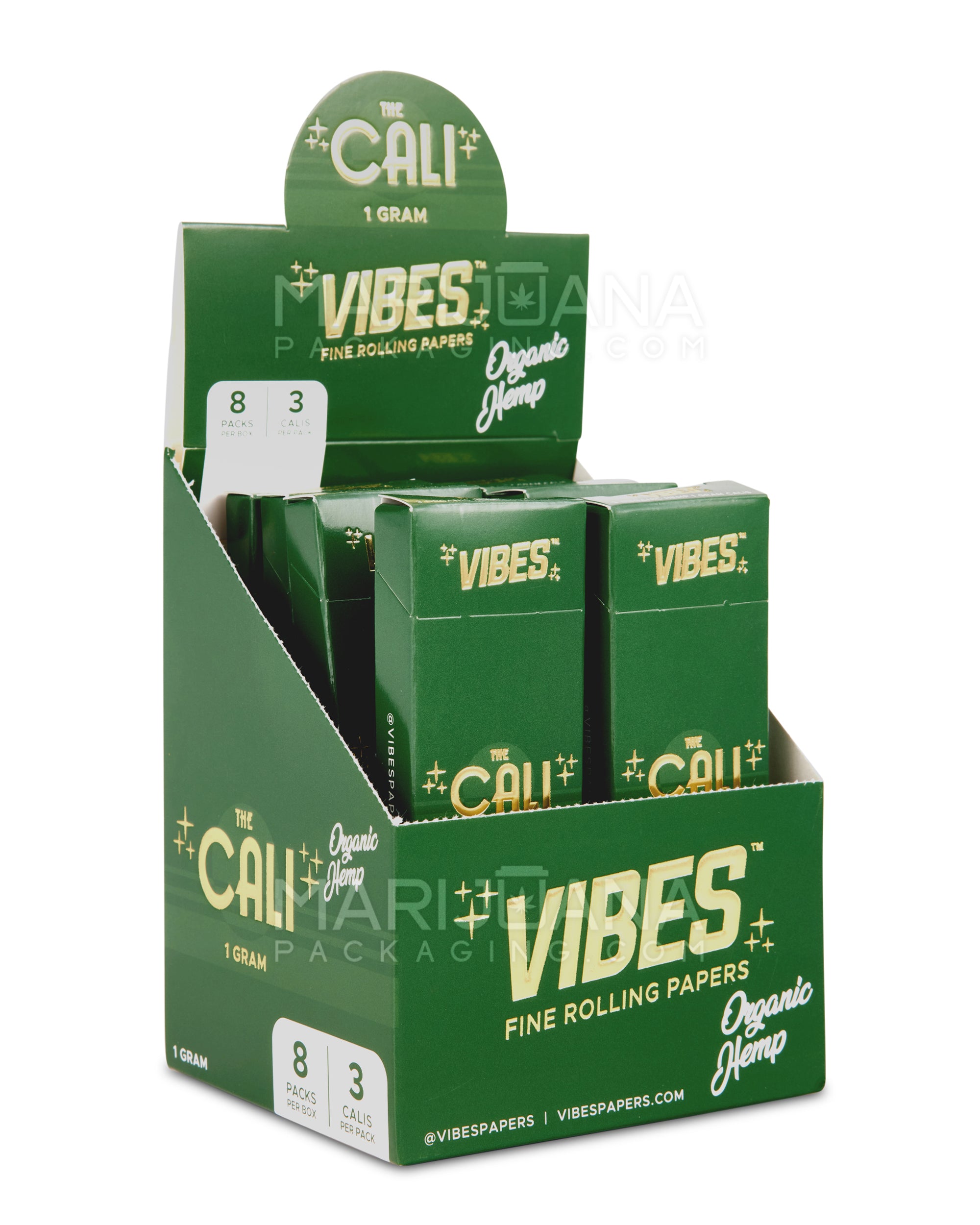 VIBES | 'Retail Display' The Cali 1 Gram Organic Pre-Rolled Cones | 110mm - Hemp Paper - 24 Count - 1