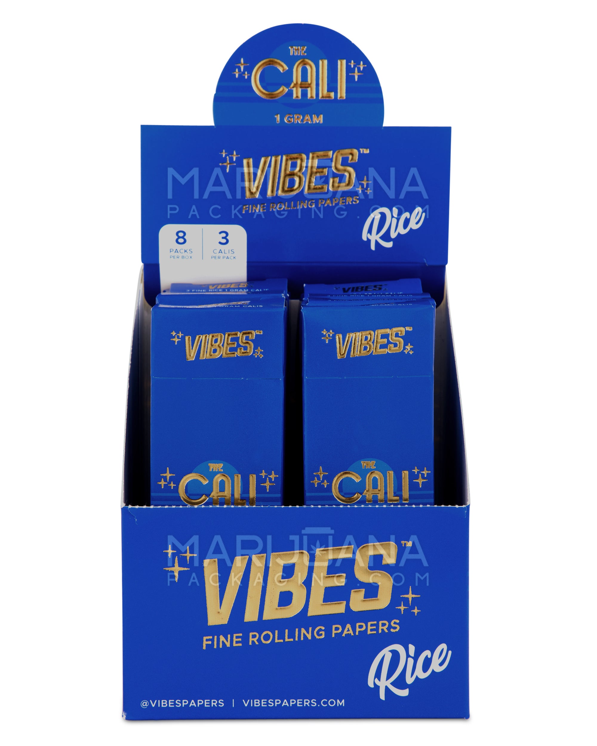 VIBES | 'Retail Display' The Cali 1 Gram Pre-Rolled Cones | 110mm - Rice Paper - 24 Count - 2