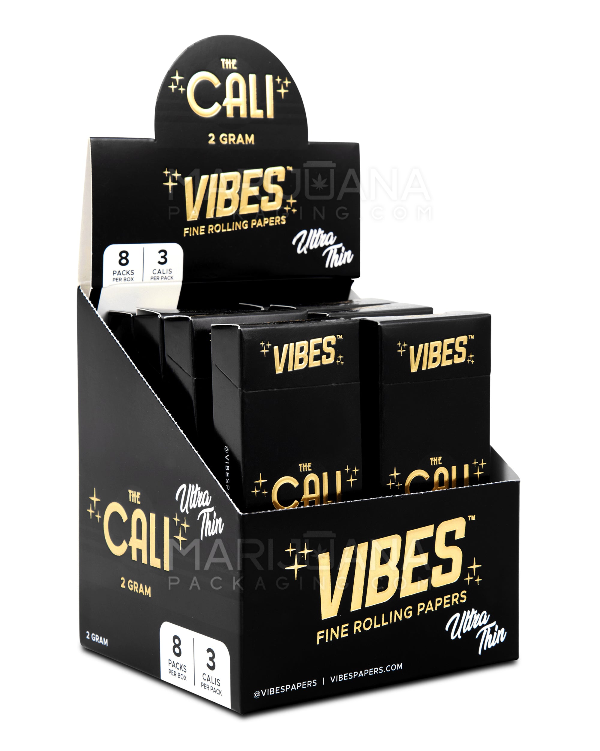 VIBES | 'Retail Display' The Cali 2 Gram Pre-Rolled Cones | 110mm - Ultra Thin Paper - 24 Count - 1
