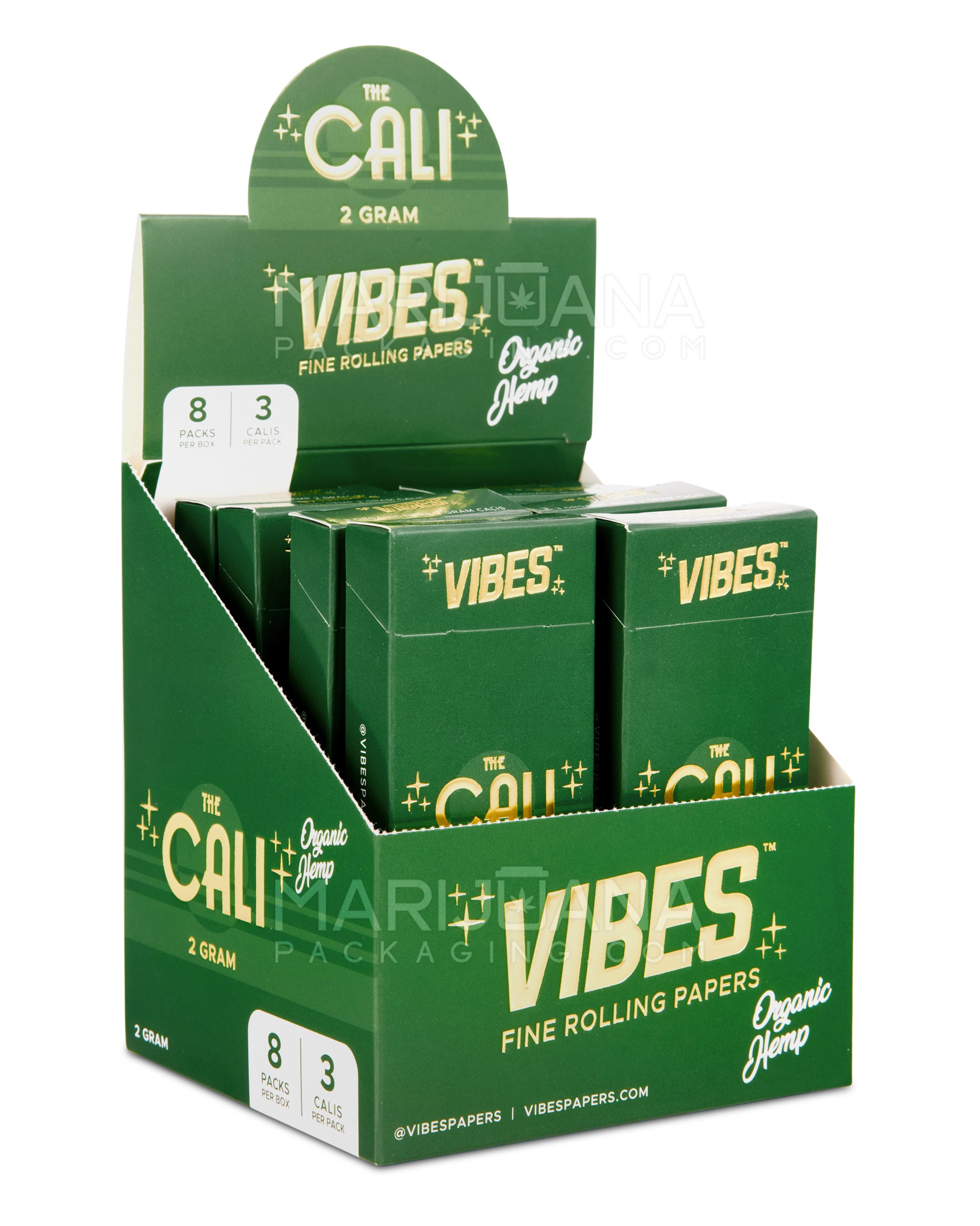 VIBES | 'Retail Display' The Cali 2 Gram Organic Pre-Rolled Cones | 110mm - Hemp Paper - 24 Count - 1