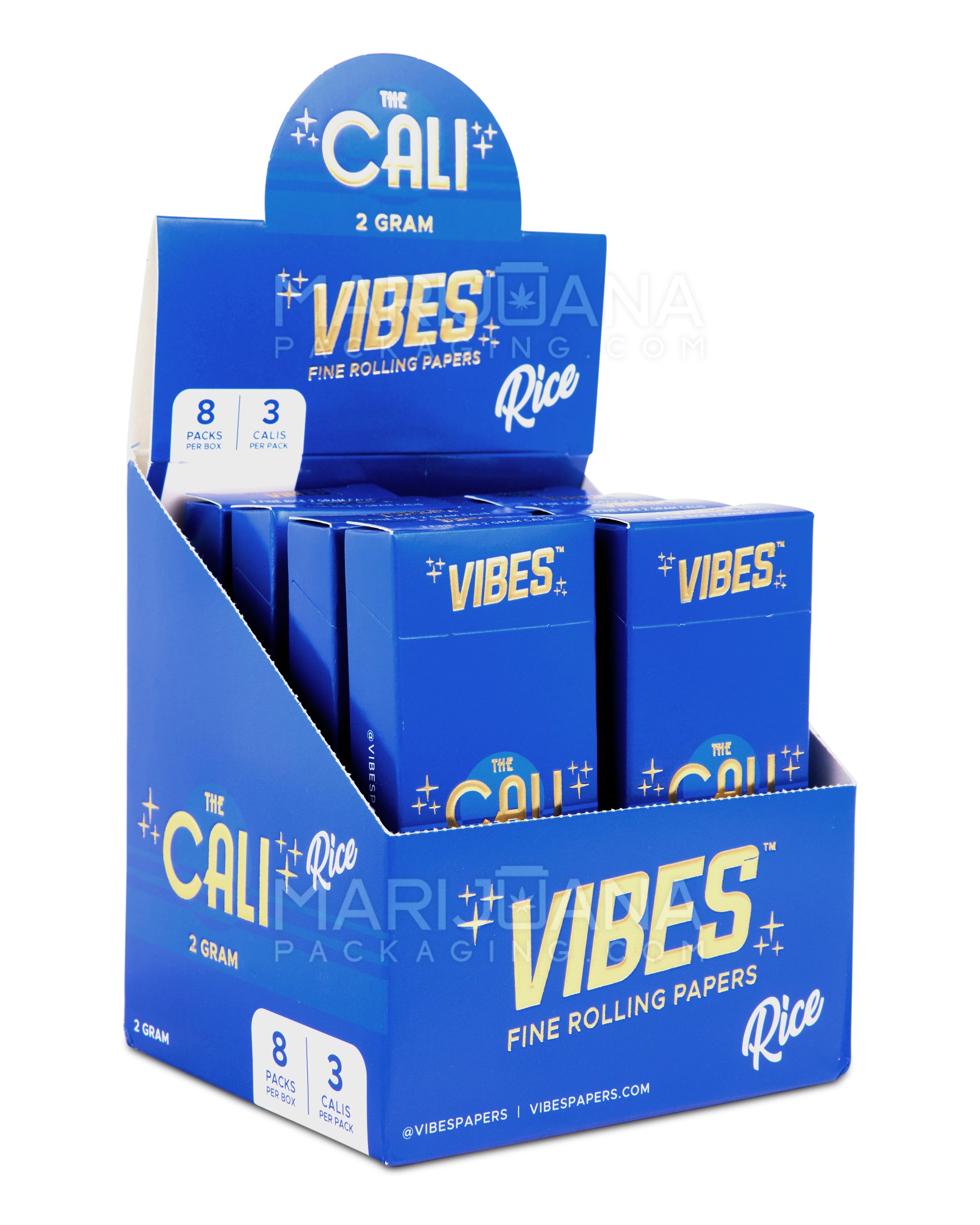 VIBES | 'Retail Display' The Cali 2 Gram Pre-Rolled Cones | 110mm - Rice Paper - 24 Count - 1