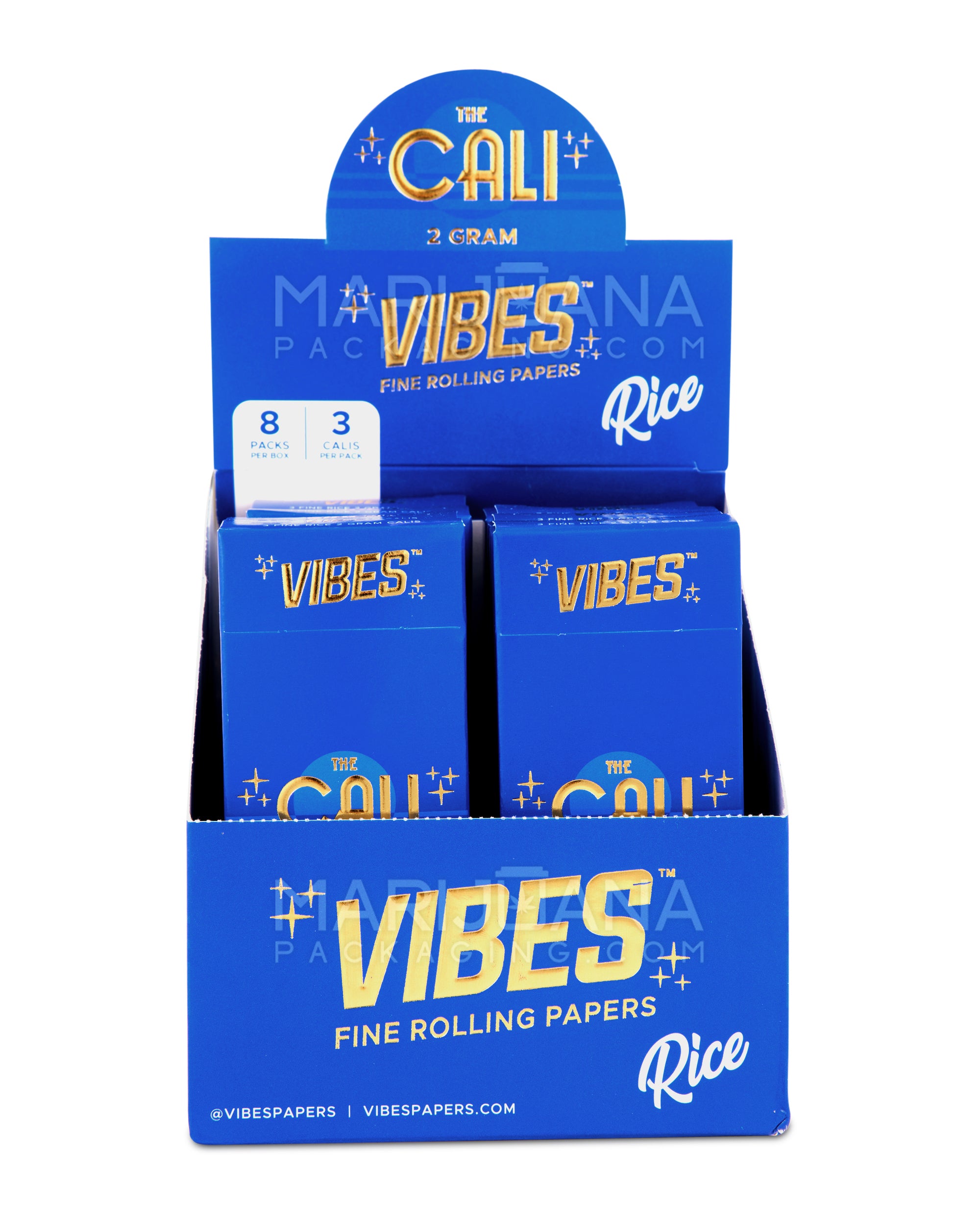 VIBES | 'Retail Display' The Cali 2 Gram Pre-Rolled Cones | 110mm - Rice Paper - 24 Count - 2