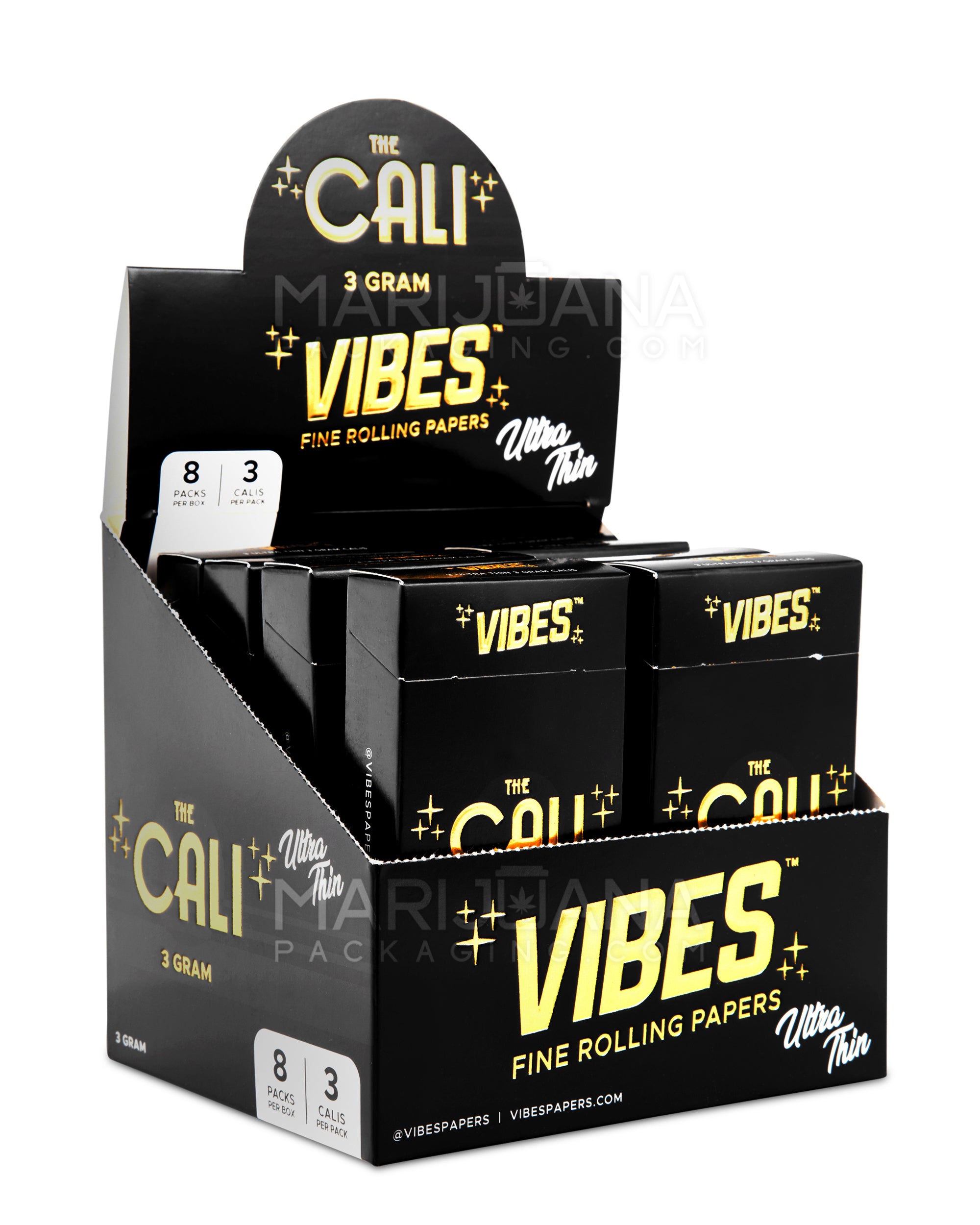 VIBES | 'Retail Display' The Cali 3 Gram Pre-Rolled Cones | 110mm - Ultra Thin Paper - 24 Count - 1