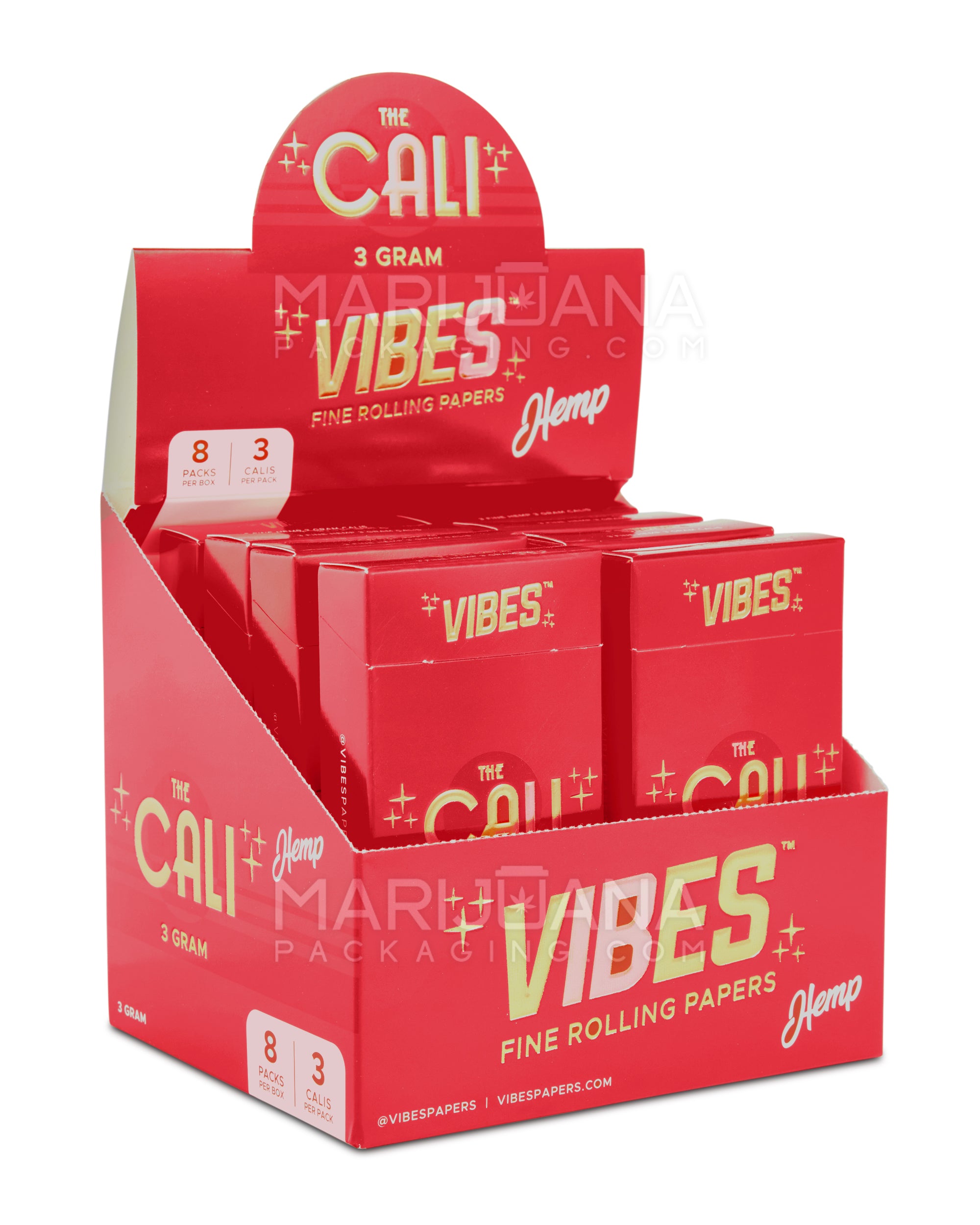 VIBES | 'Retail Display' The Cali 3 Gram Pre-Rolled Cones | 110mm - Hemp Paper - 24 Count - 3