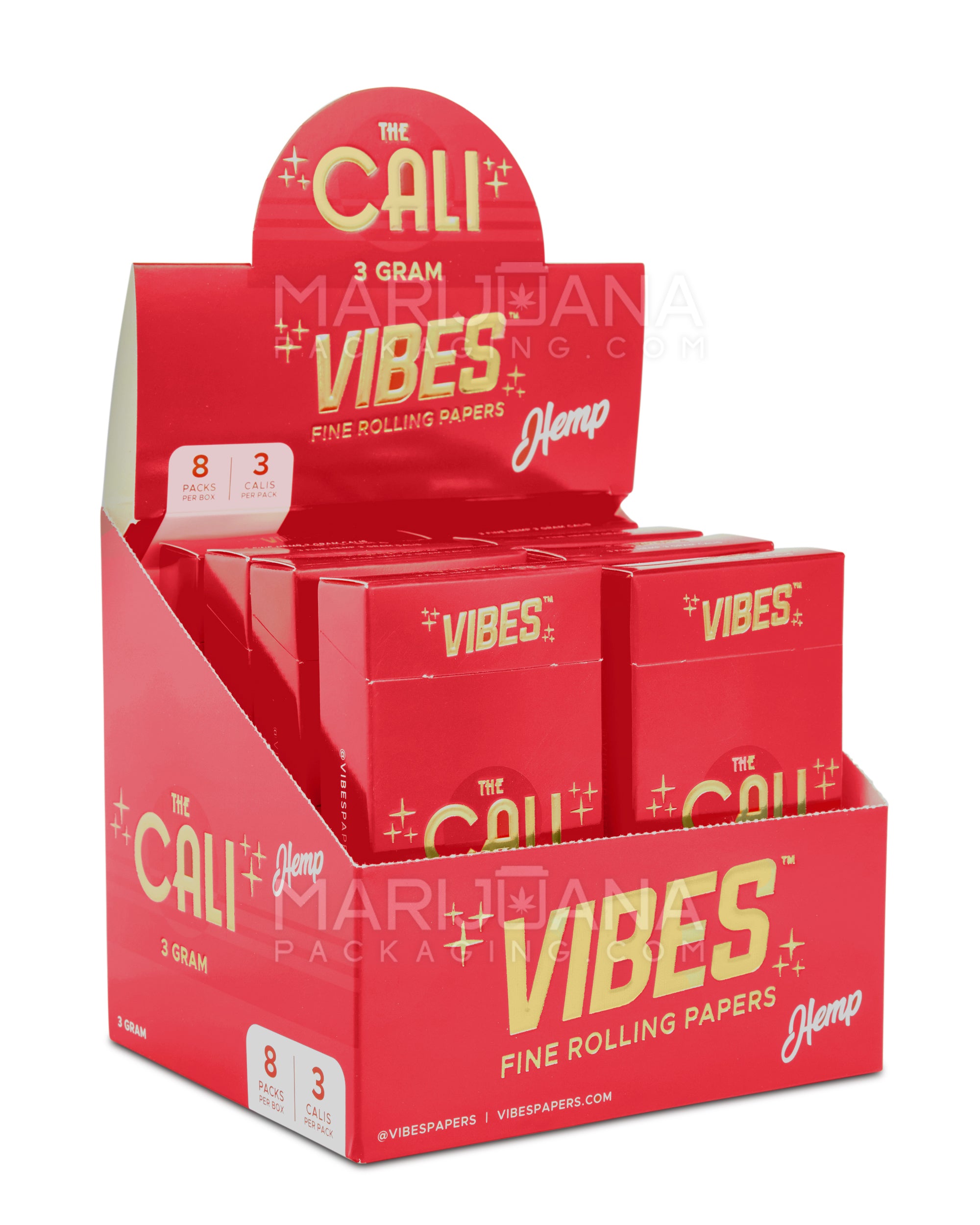 VIBES | 'Retail Display' The Cali 3 Gram Pre-Rolled Cones | 110mm - Hemp Paper - 24 Count - 1