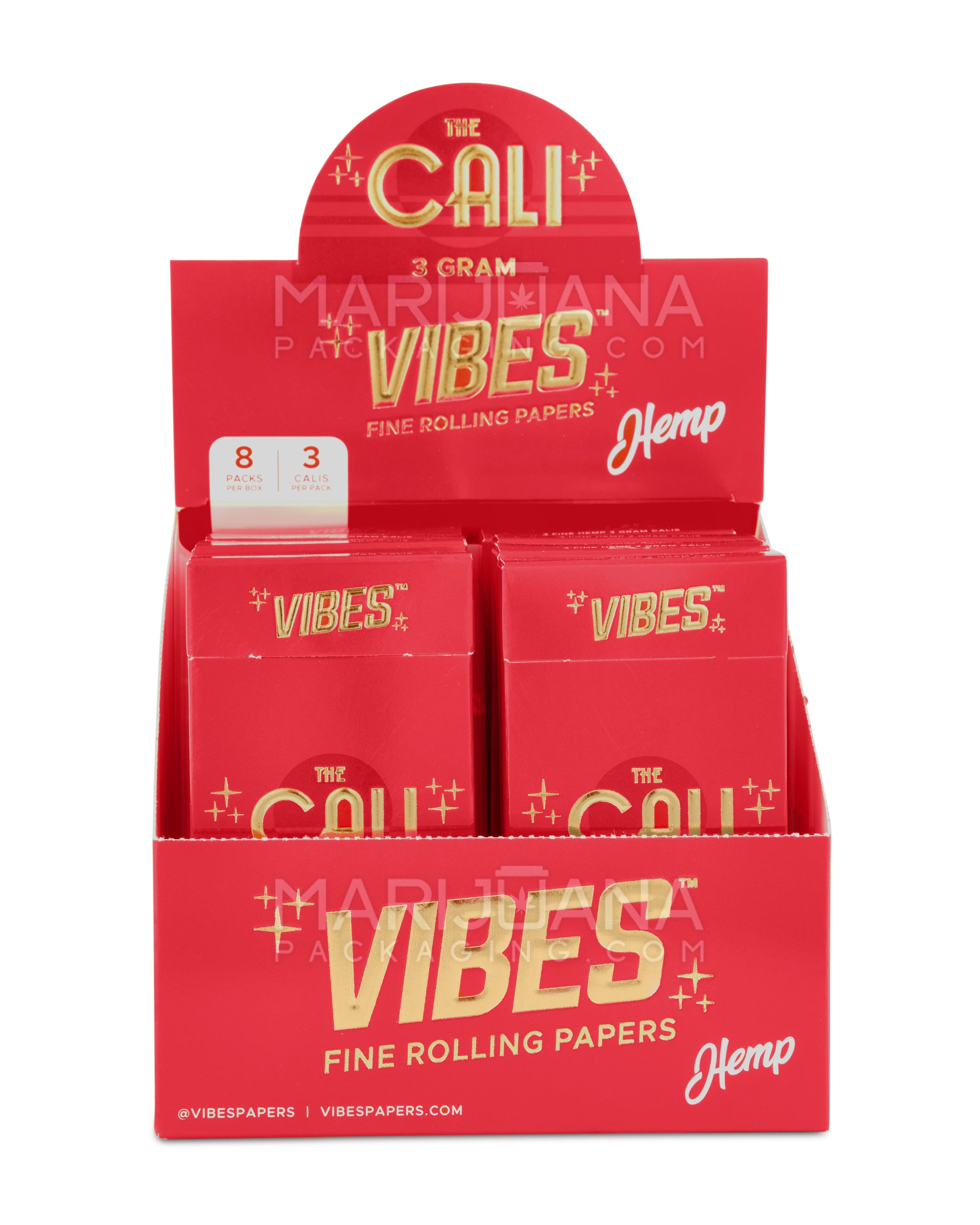 VIBES | 'Retail Display' The Cali 3 Gram Pre-Rolled Cones | 110mm - Hemp Paper - 24 Count - 2