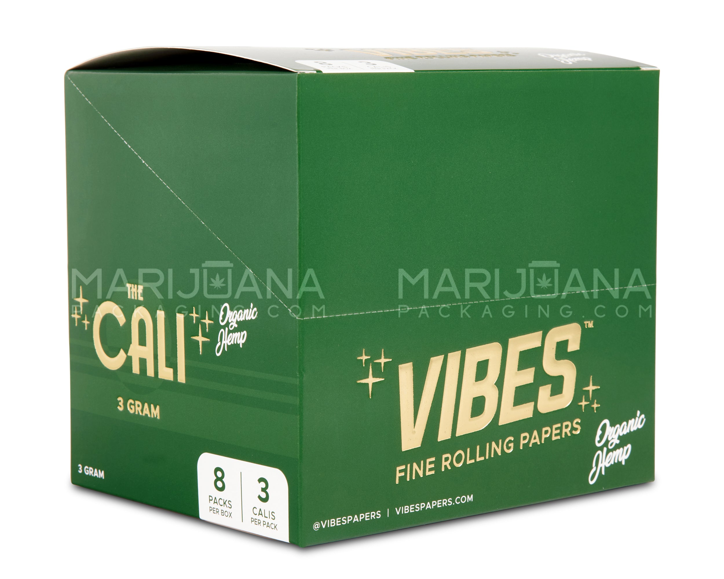 VIBES | 'Retail Display' The Cali 3 Gram Organic Pre-Rolled Cones | 110mm - Hemp Paper - 24 Count - 6
