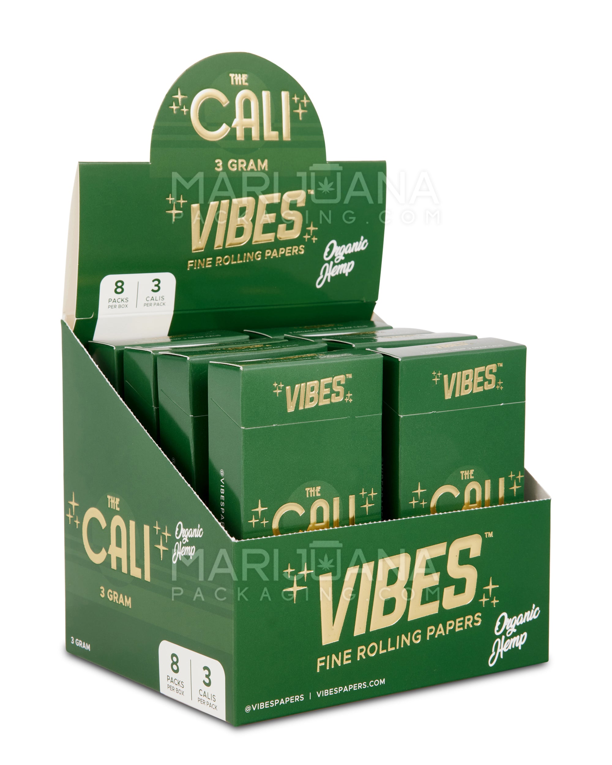VIBES | 'Retail Display' The Cali 3 Gram Organic Pre-Rolled Cones | 110mm - Hemp Paper - 24 Count - 1
