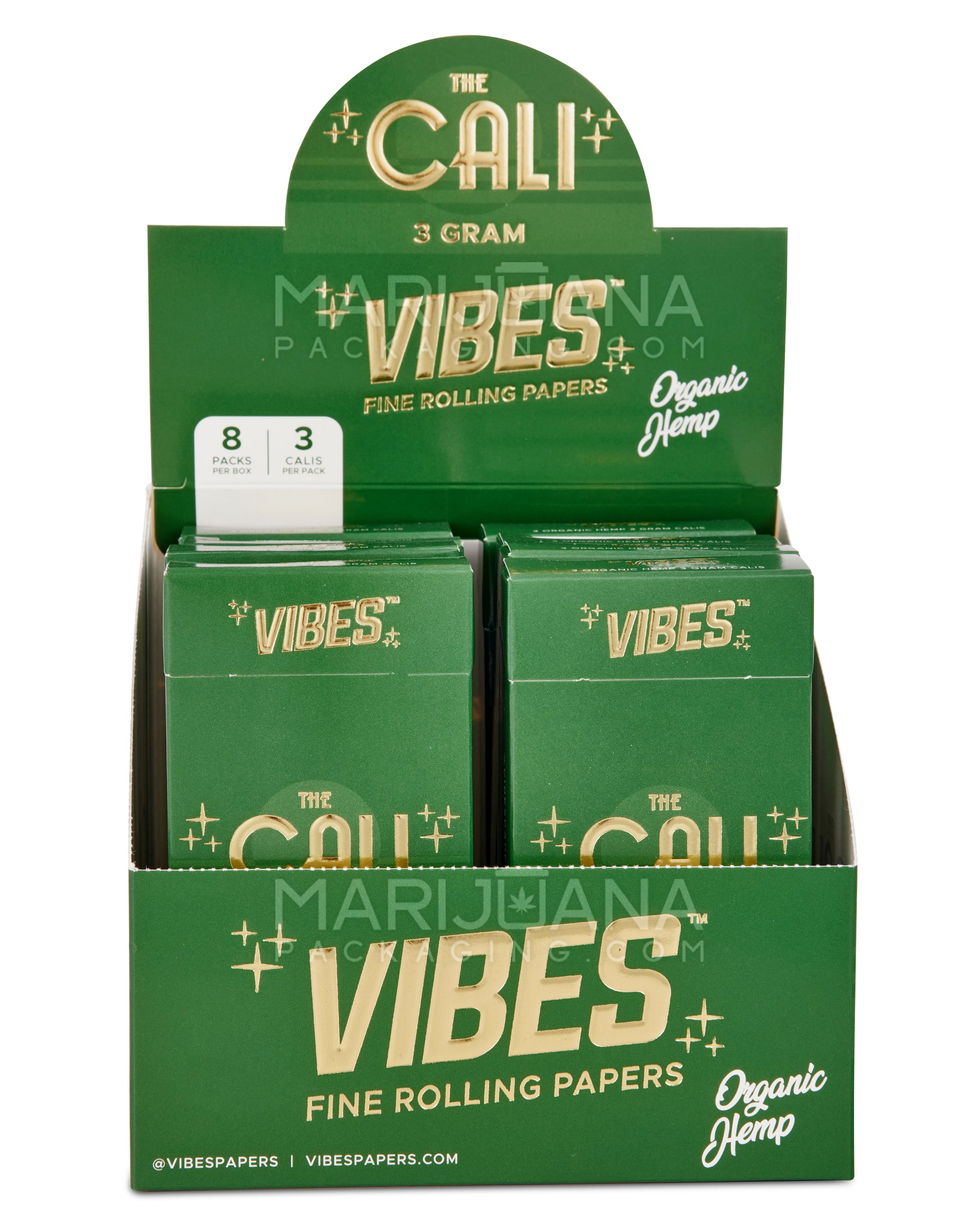 VIBES | 'Retail Display' The Cali 3 Gram Organic Pre-Rolled Cones | 110mm - Hemp Paper - 24 Count - 2