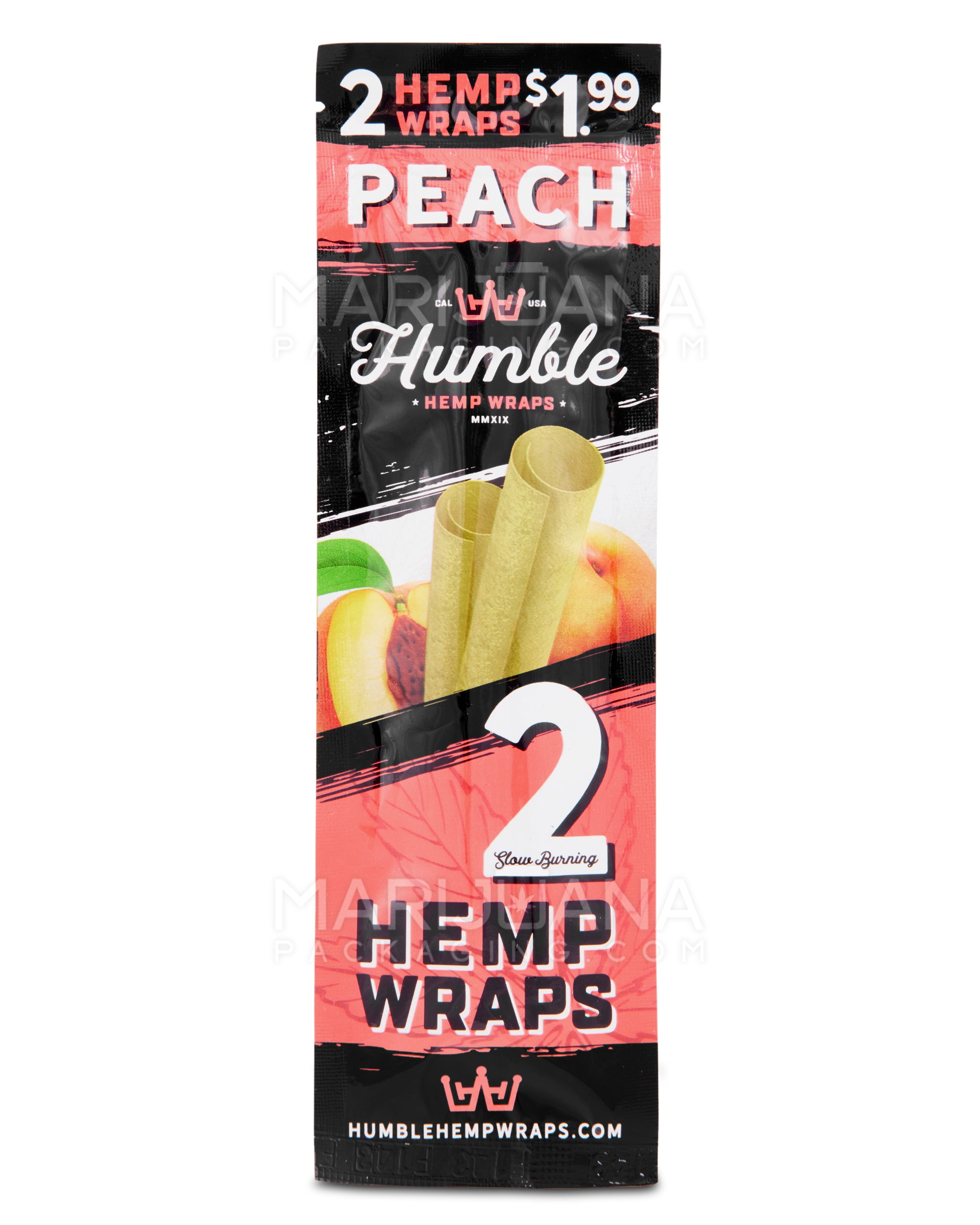 HUMBLE | 'Retail Display' Natural Hemp Blunt Wraps | 108mm - Peach - 25 Count - 2