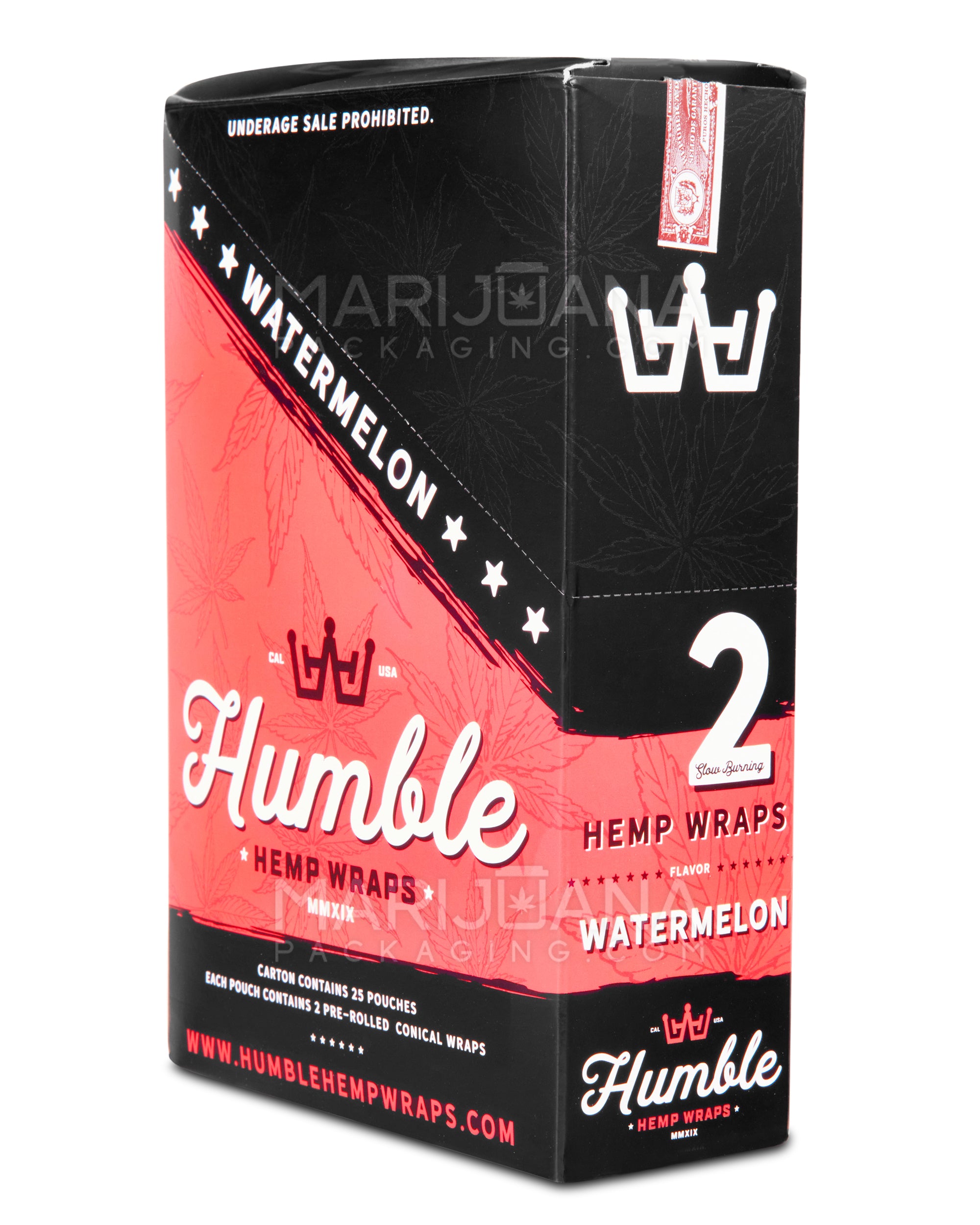 HUMBLE | 'Retail Display' Natural Hemp Blunt Wraps | 108mm - Watermelon - 25 Count - 4