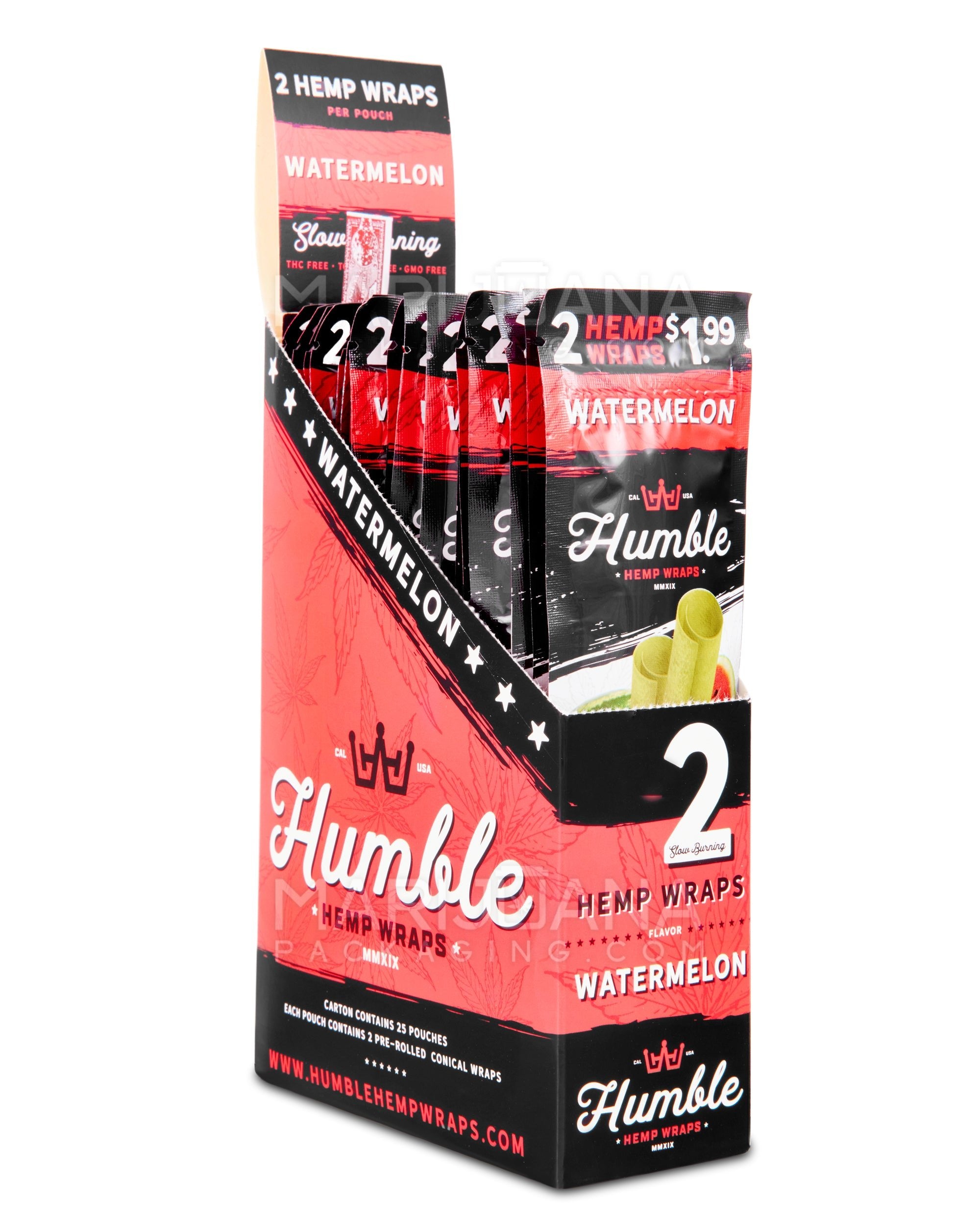 HUMBLE | 'Retail Display' Natural Hemp Blunt Wraps | 108mm - Watermelon - 25 Count - 1
