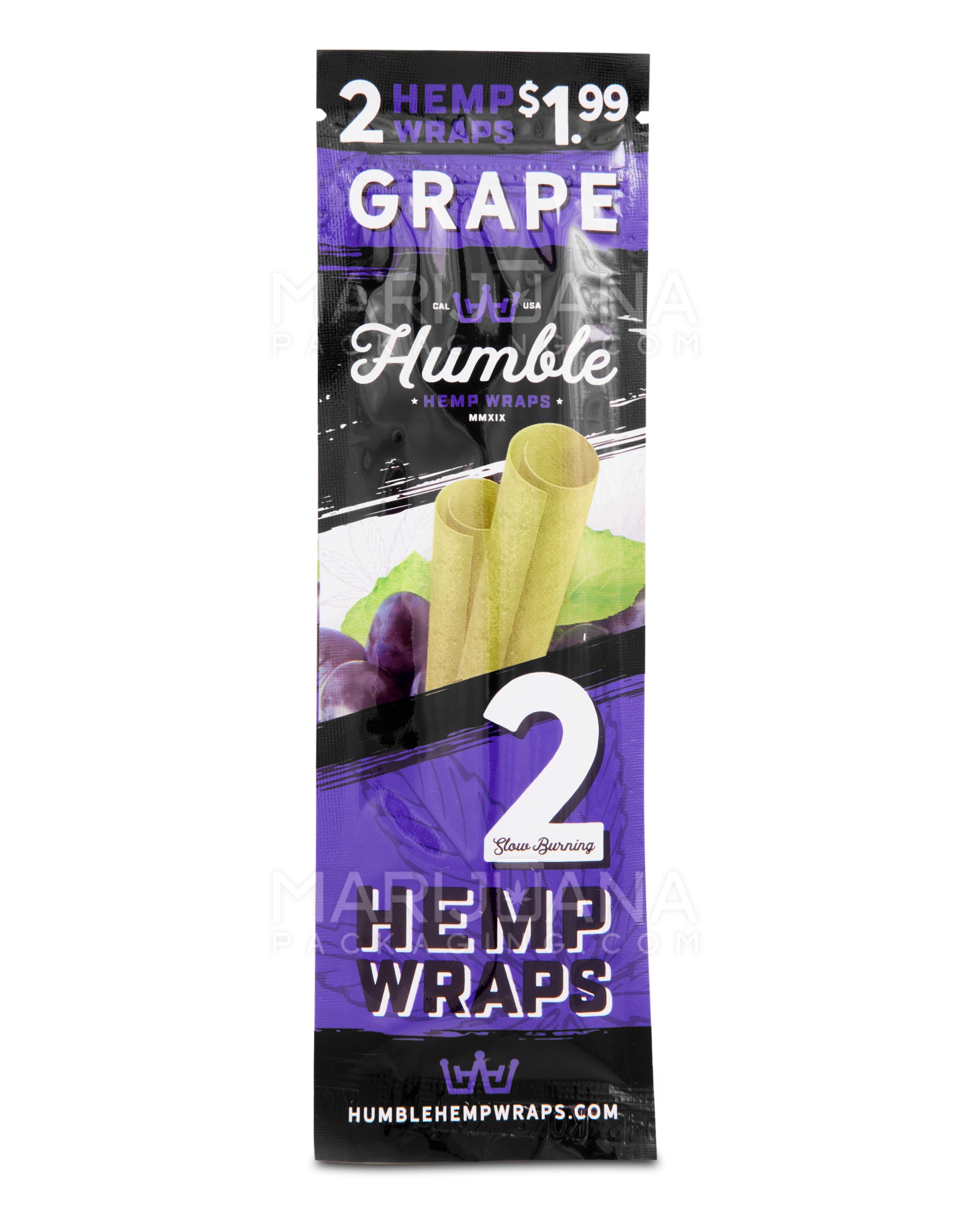 HUMBLE | 'Retail Display' Natural Hemp Blunt Wraps | 108mm - Grape - 25 Count - 2