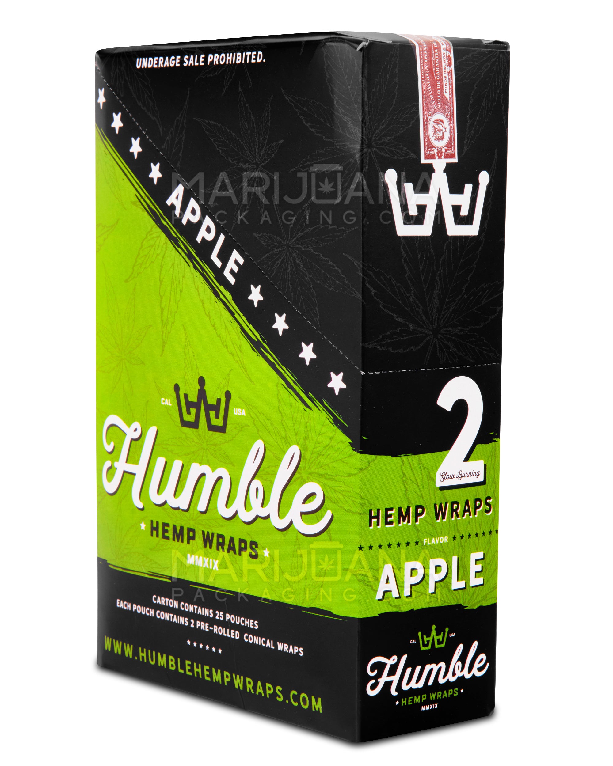 HUMBLE | 'Retail Display' Natural Hemp Blunt Wraps | 108mm - Apple - 25 Count - 4