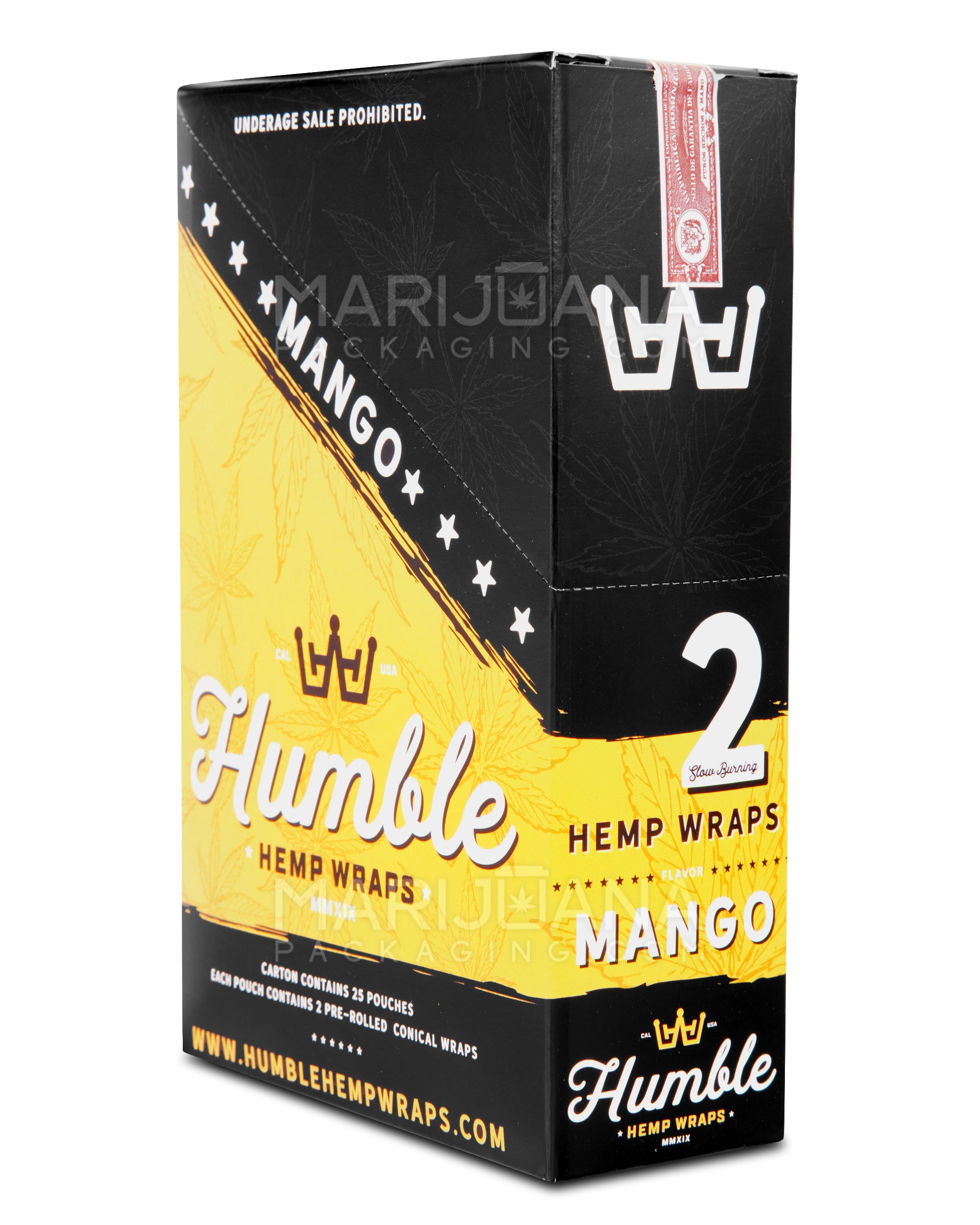 HUMBLE | 'Retail Display' Natural Hemp Blunt Wraps | 108mm - Mango - 25 Count - 4