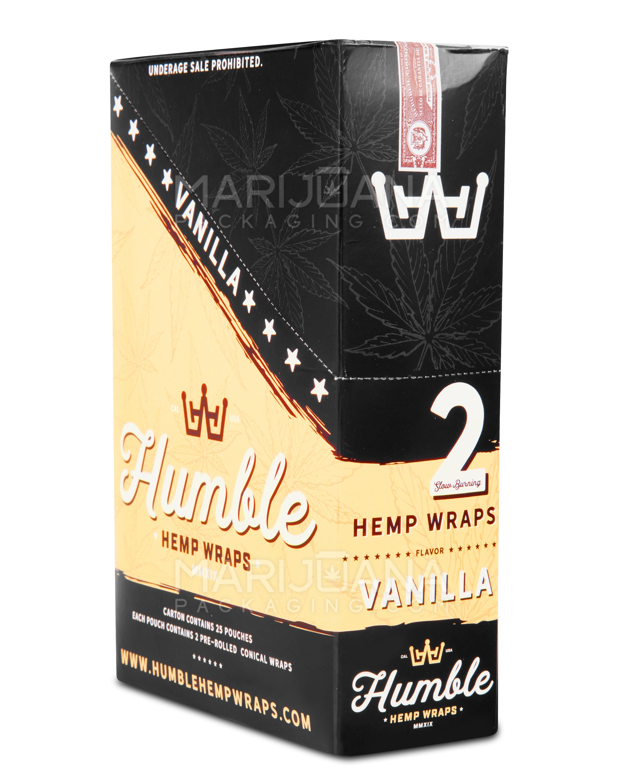 HUMBLE | 'Retail Display' Natural Hemp Blunt Wraps | 108mm - Vanilla - 25 Count - 4