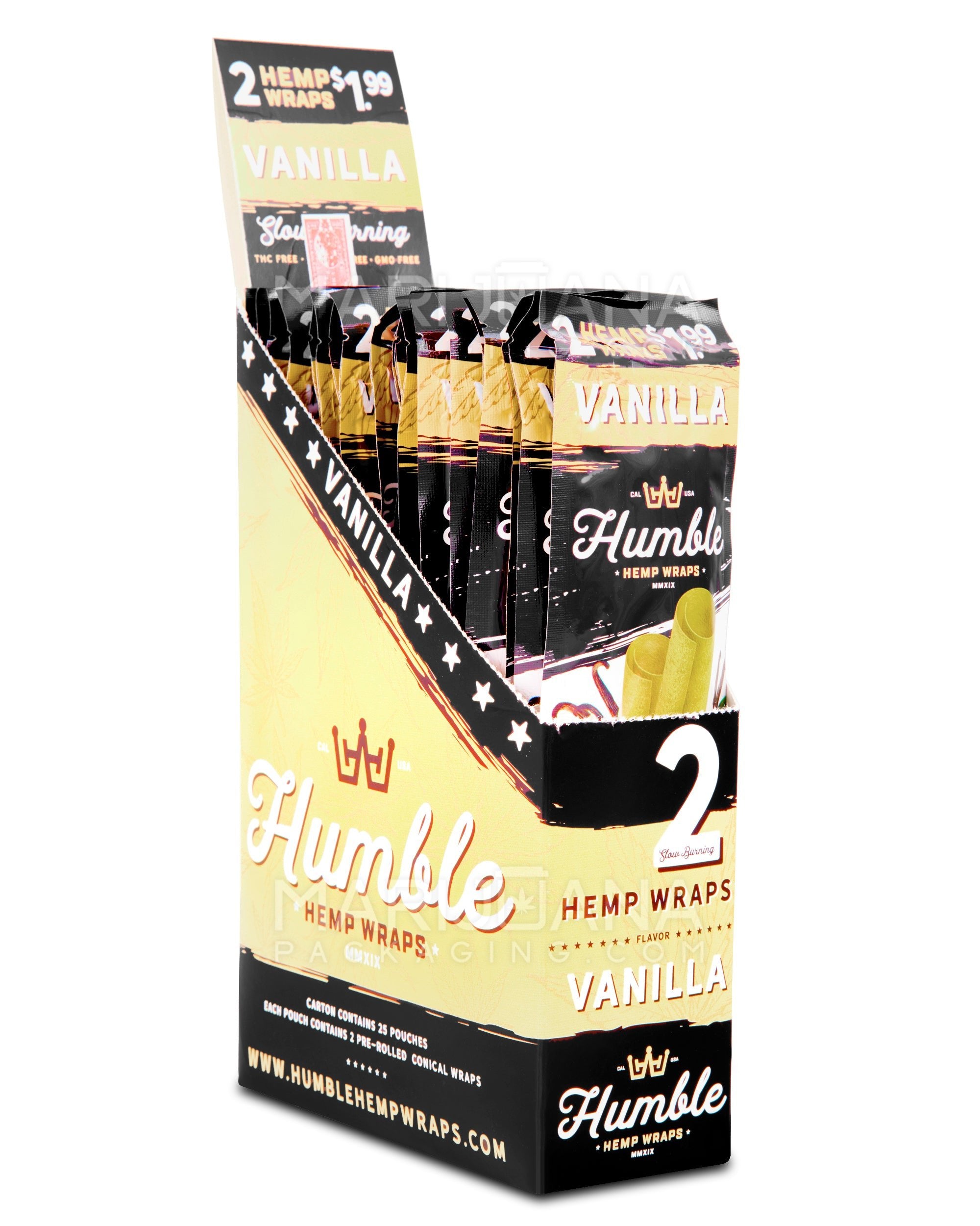 HUMBLE | 'Retail Display' Natural Hemp Blunt Wraps | 108mm - Vanilla - 25 Count - 1