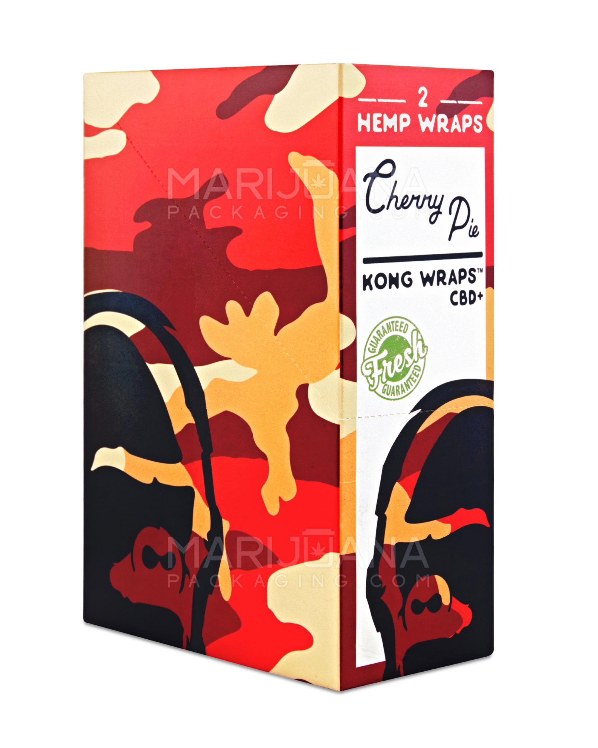 KONG WRAPS | 'Retail Display' Organic Hemp Blunt Wraps | CBD Infused - Cherry Pie - 25 Count
