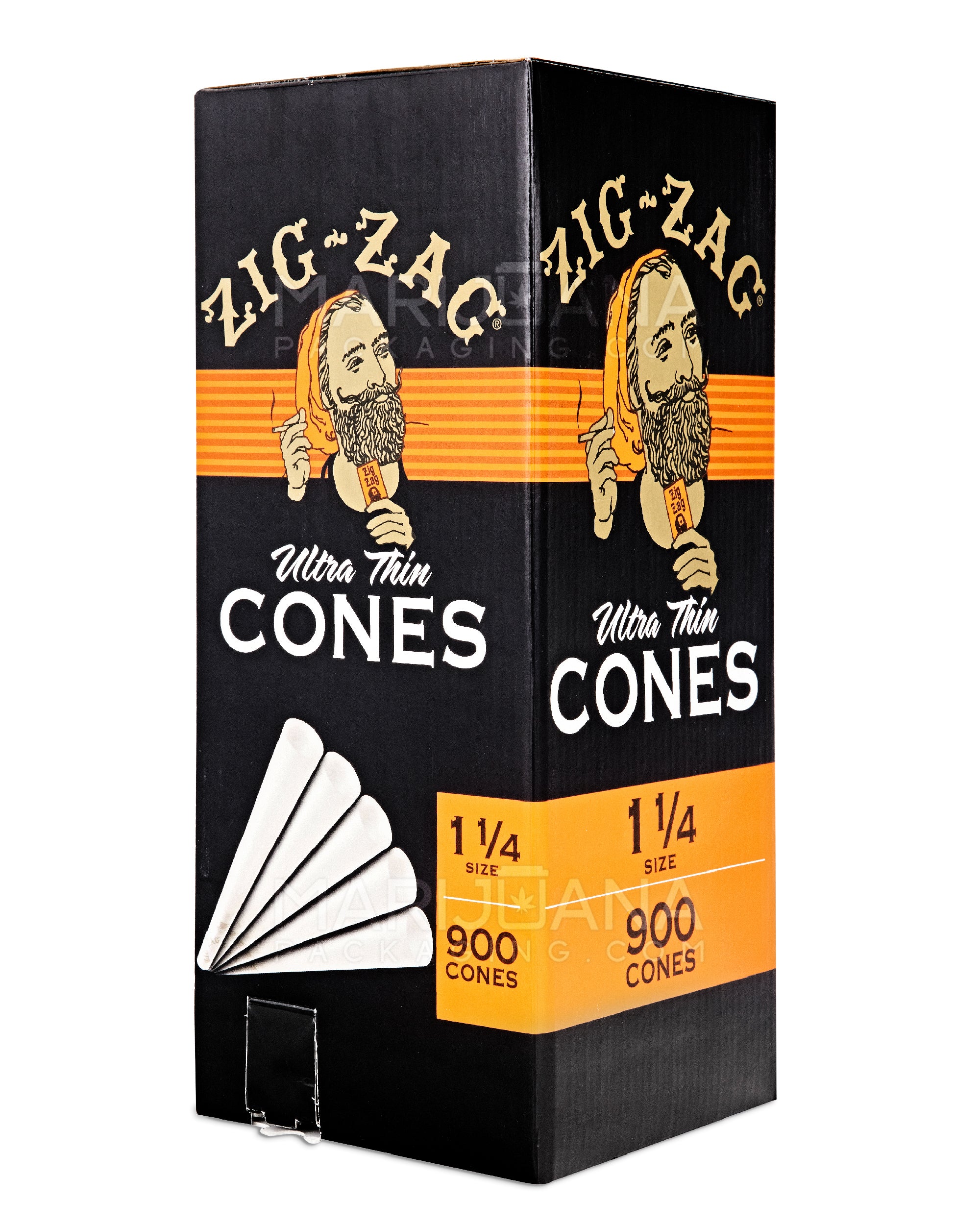 ZIG ZAG | 1 1/4 Size Pre-Rolled Cones | 84mm - Ultra Thin Paper - 900 Count - 1