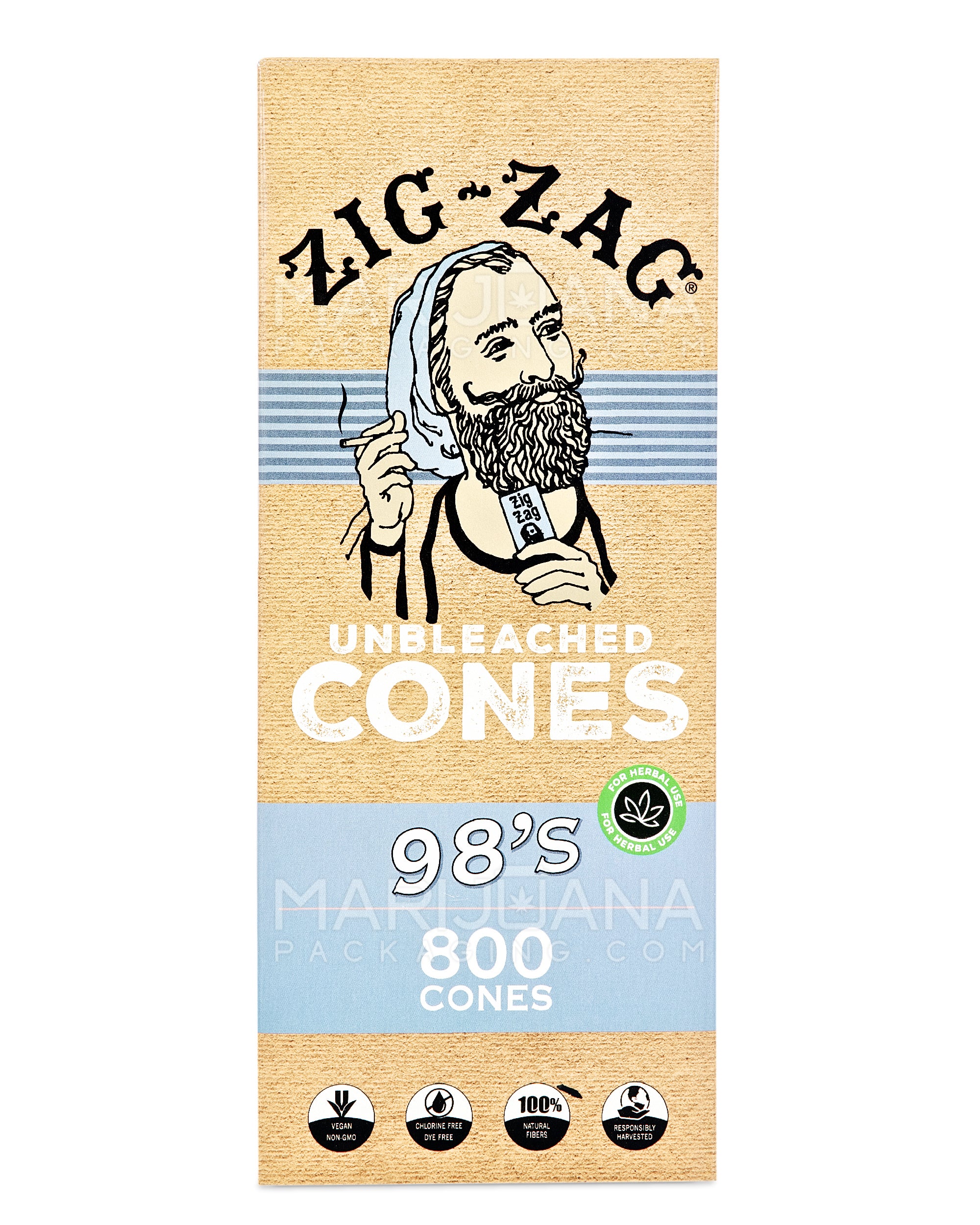 ZIG ZAG | 98 Size Pre-Rolled Cones | 98mm - Unbleached Paper - 800 Count - 4