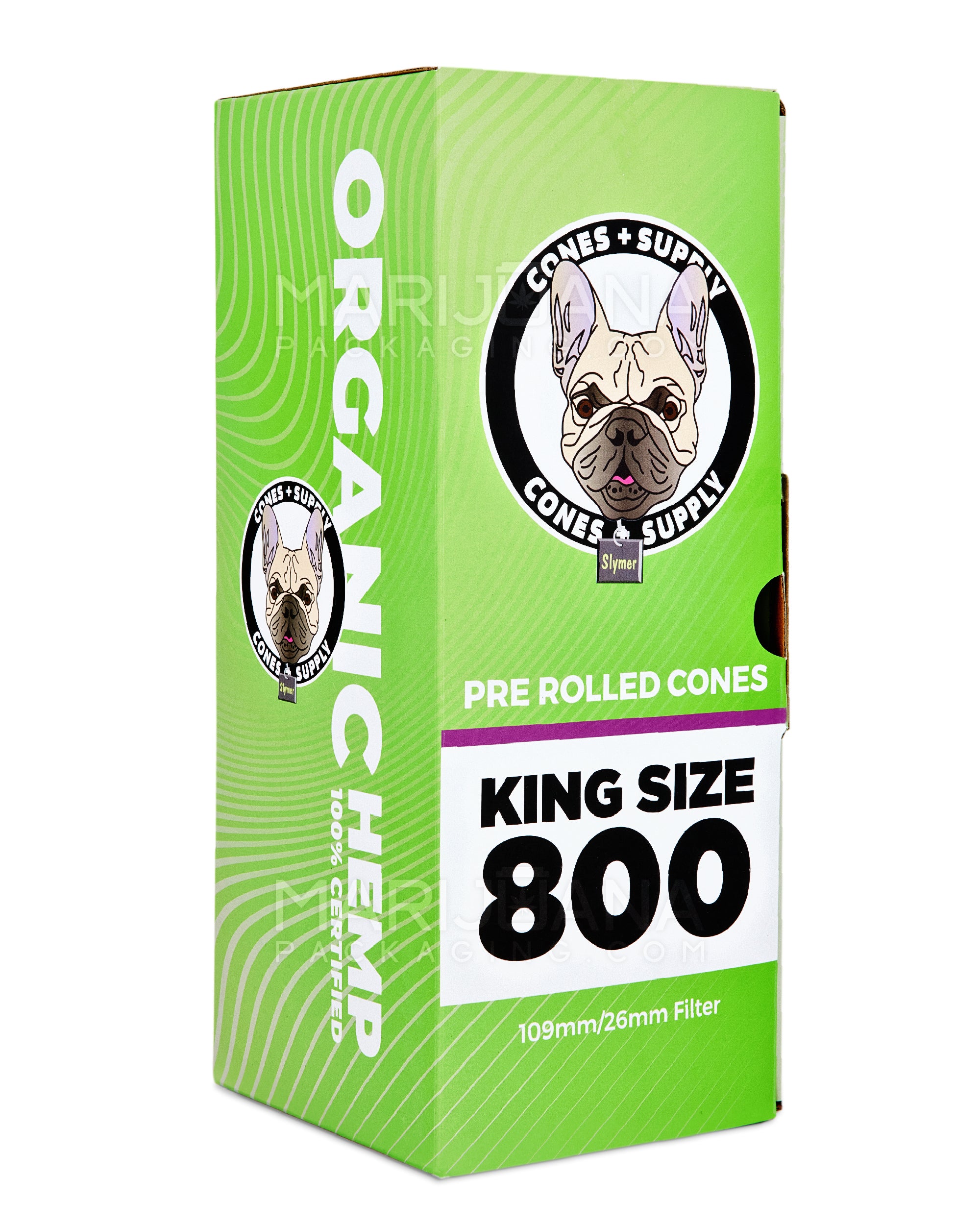CONES + SUPPLY | King Size Pre-Rolled Organic Hemp Cones | 109mm - Hemp Paper - 800 Count - 1