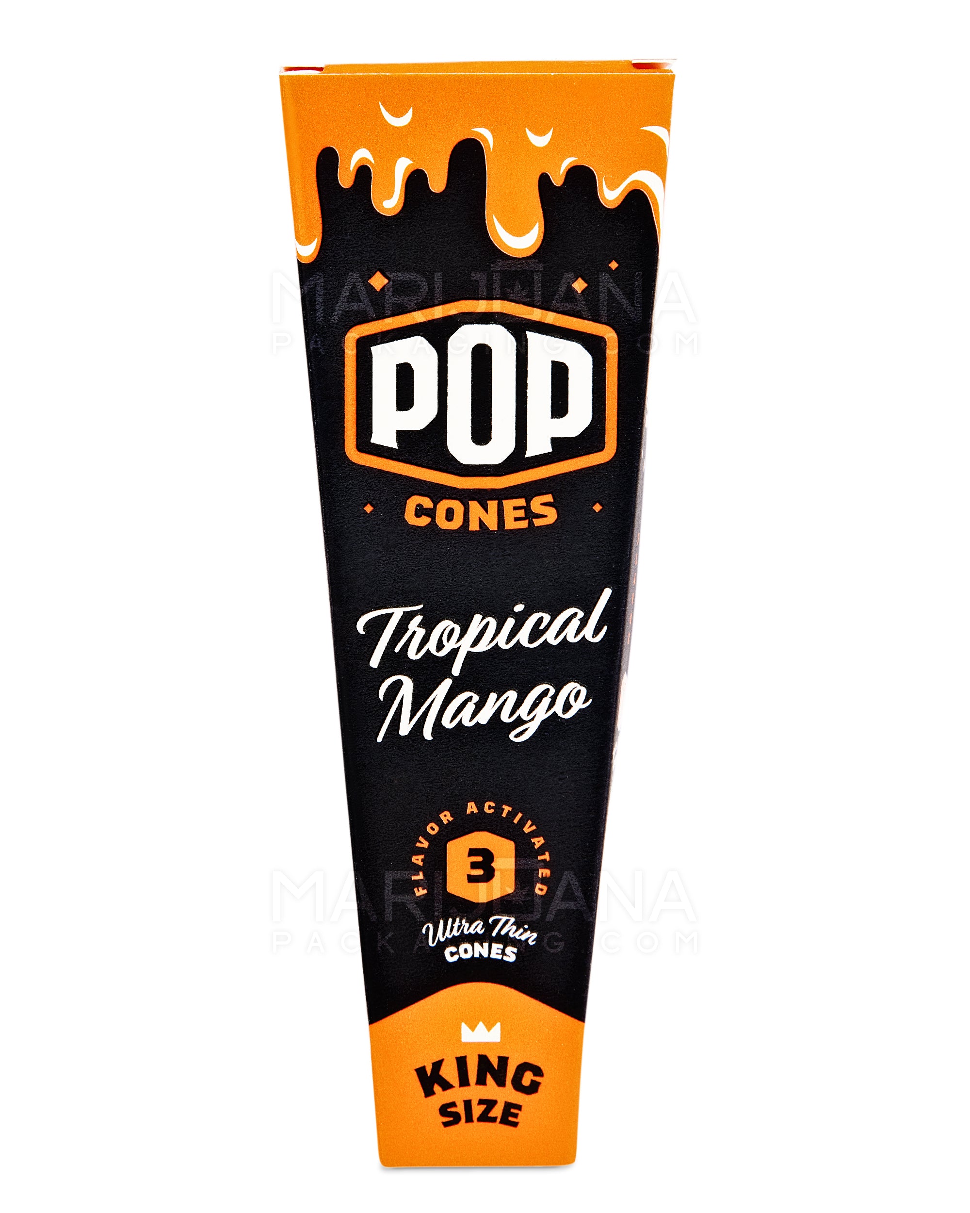POP CONES | 'Retail Display' King Size Pre-Rolled Cones | 109mm - Tropical Mango - 24 Count - 2
