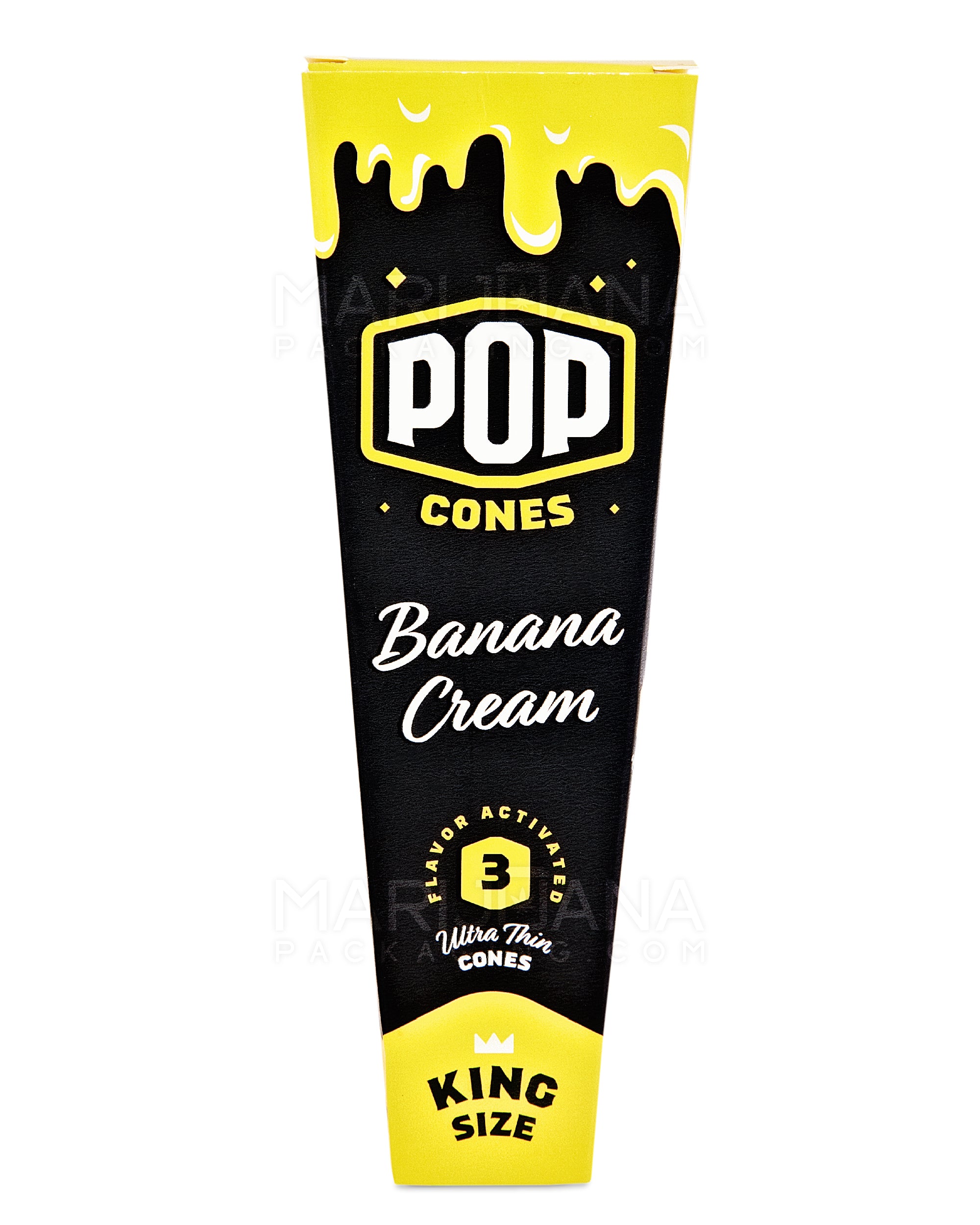 POP CONES | 'Retail Display' King Size Pre-Rolled Cones | 109mm - Banana Cream - 24 Count - 2
