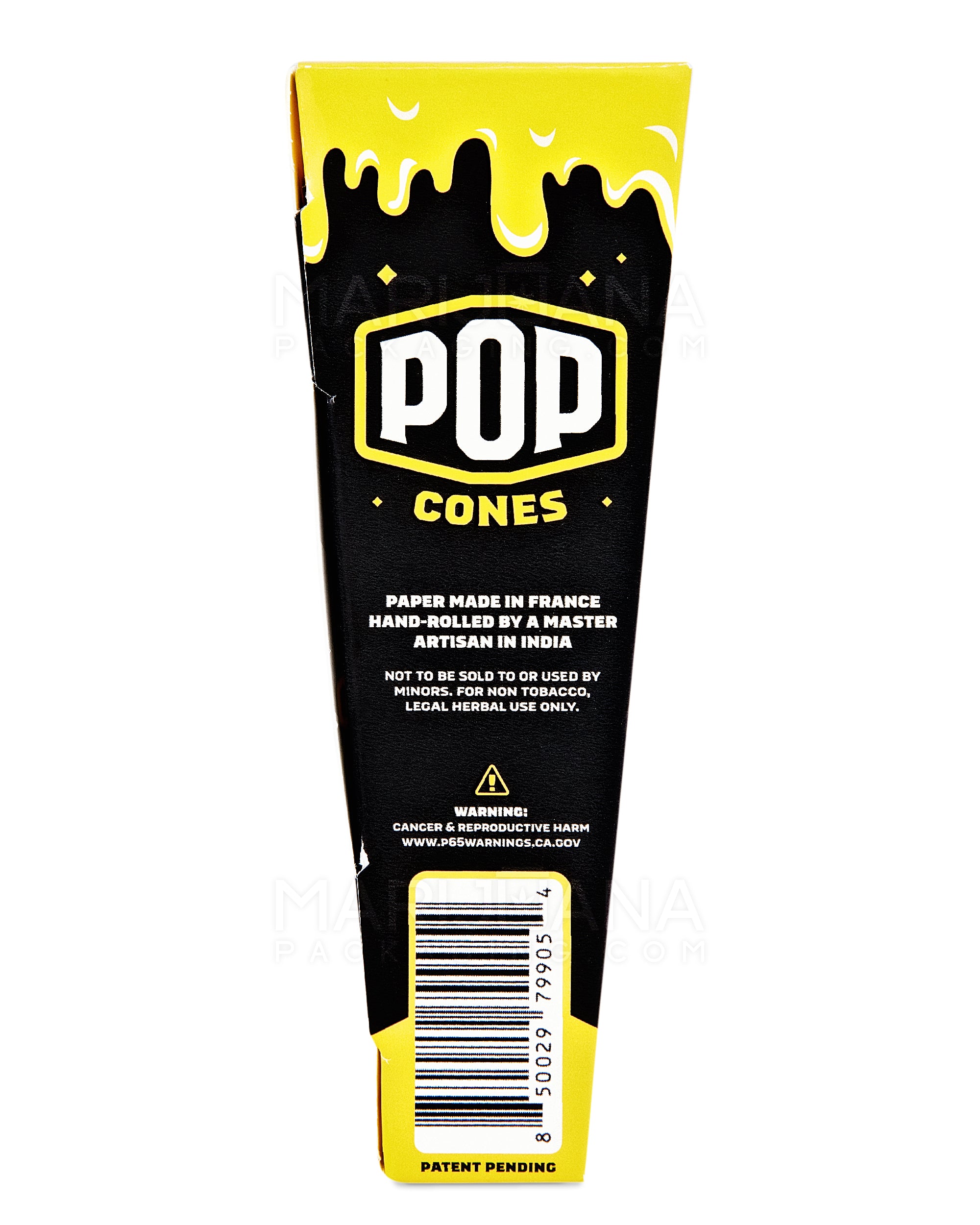POP CONES | 'Retail Display' King Size Pre-Rolled Cones | 109mm - Banana Cream - 24 Count - 3