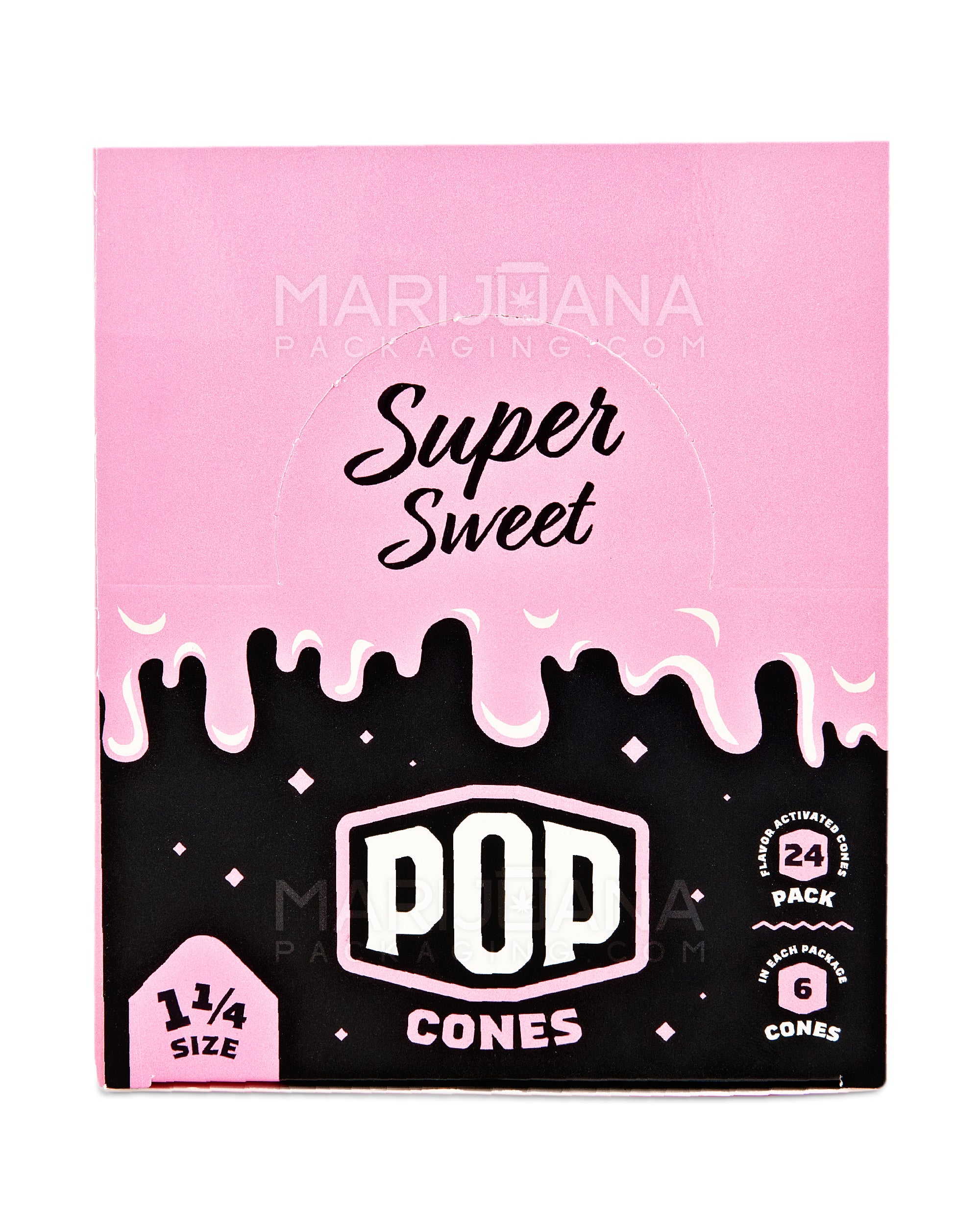 POP CONES | 'Retail Display' 1 1/4 Size Pre-Rolled Cones | 84mm - Super Sweet - 24 Count - 7