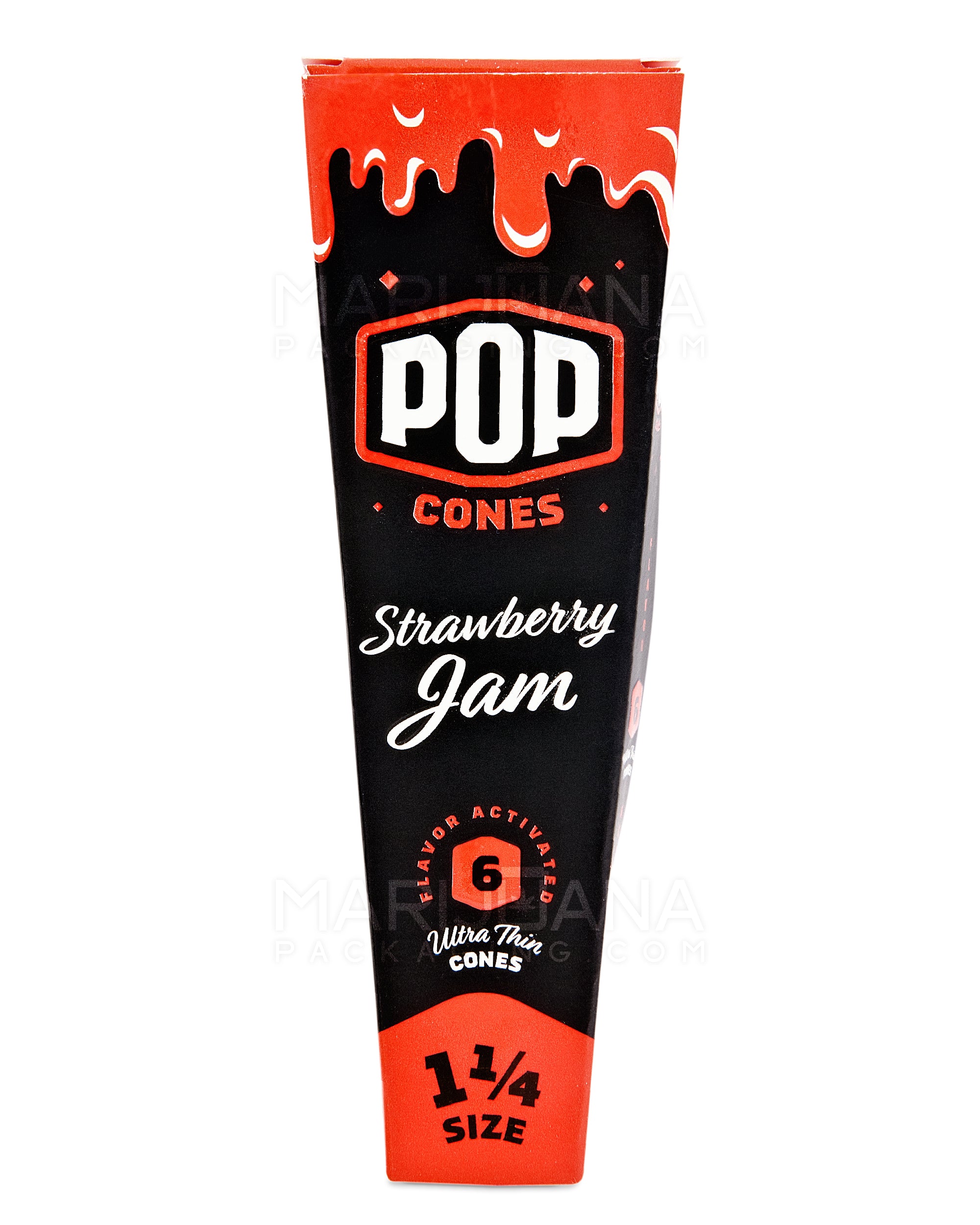 POP CONES | 'Retail Display' 1 1/4 Size Pre-Rolled Cones | 84mm - Strawberry Jam - 24 Count - 2