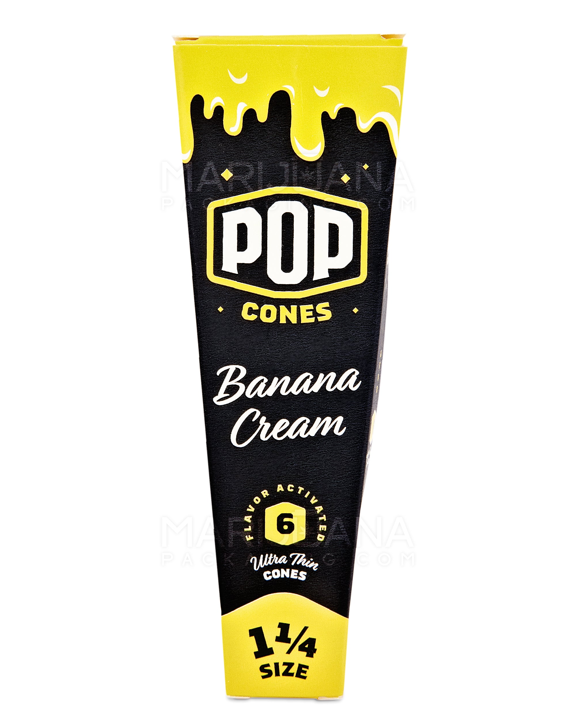 POP CONES | 'Retail Display' 1 1/4 Size Pre-Rolled Cones | 84mm - Banana Cream - 24 Count - 2