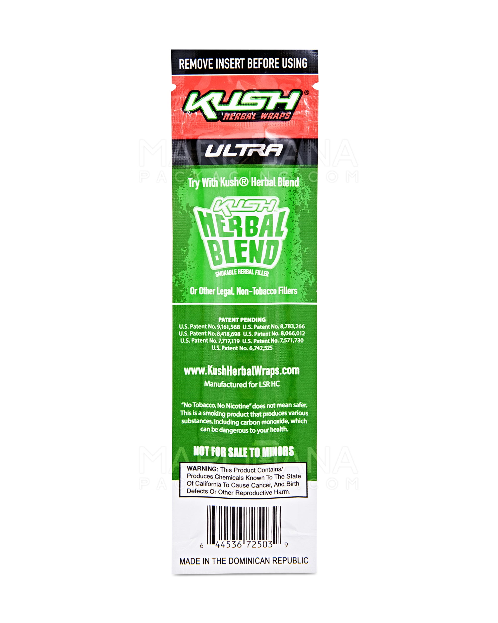 KUSH | 'Retail Display' Ultra Herbal Hemp Wraps | 121mm - Kiwi Strawberry - 25 Count - 3