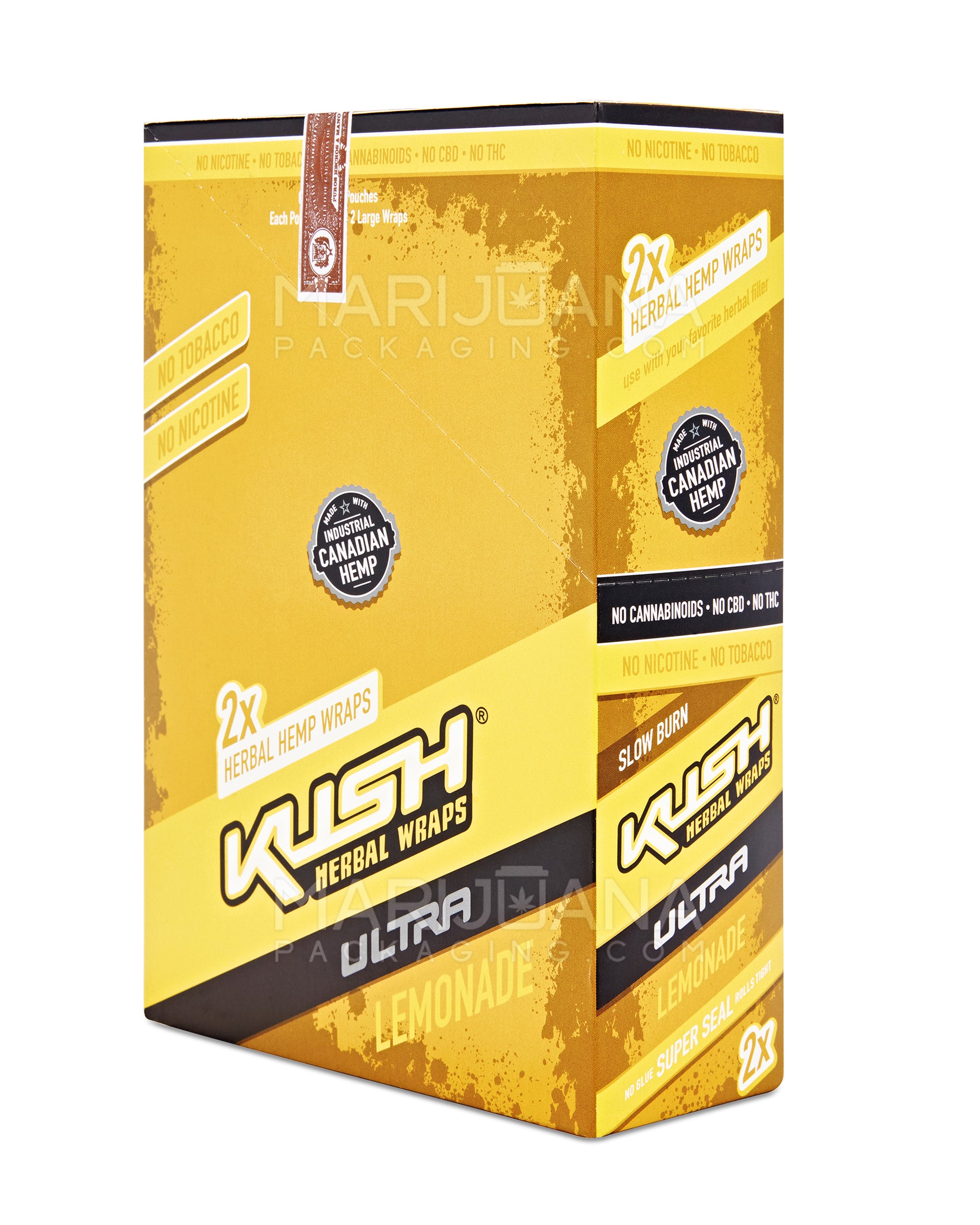 KUSH | 'Retail Display' Ultra Herbal Hemp Wraps | 121mm - Lemonade - 25 Count - 4