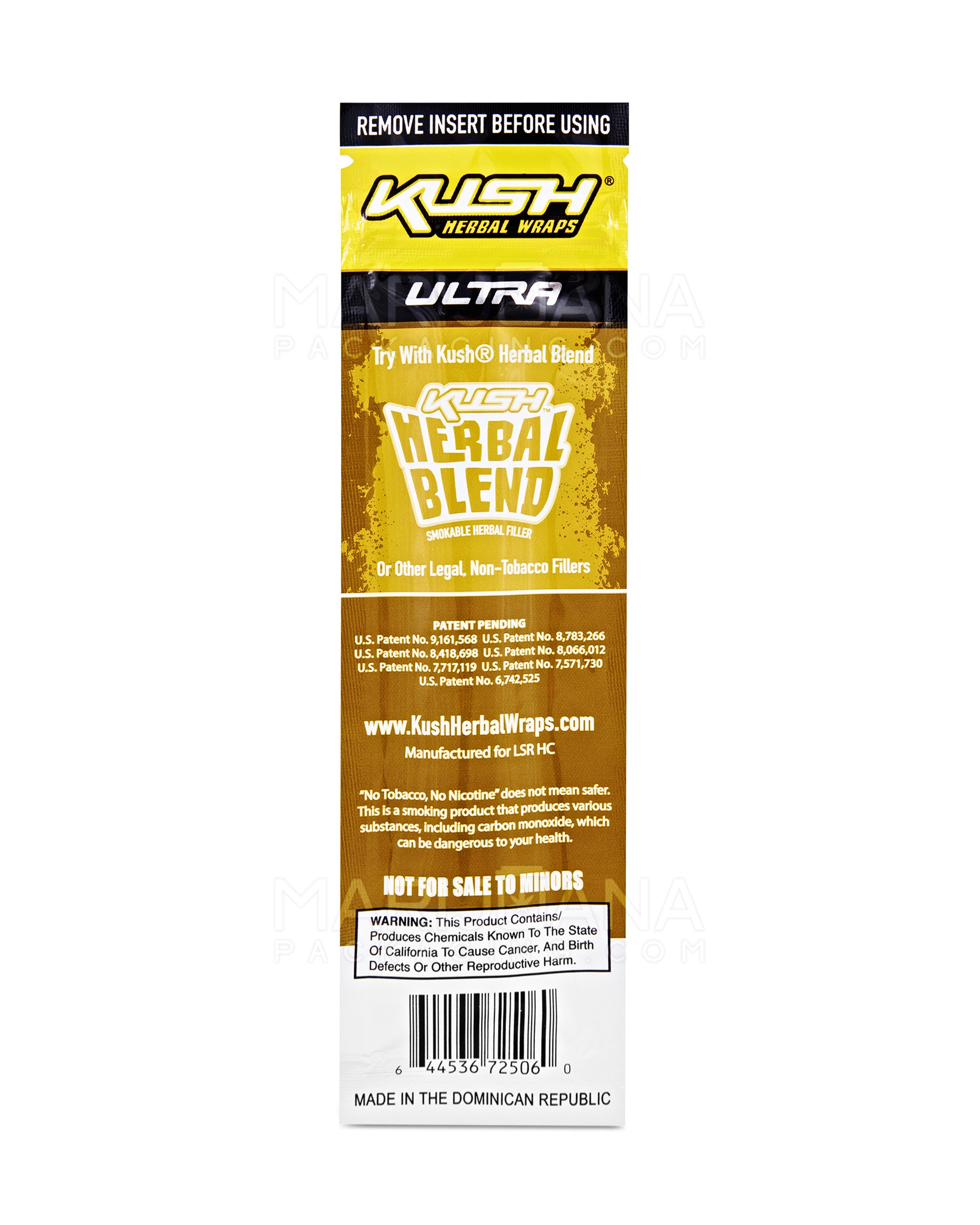 KUSH | 'Retail Display' Ultra Herbal Hemp Wraps | 121mm - Lemonade - 25 Count - 3